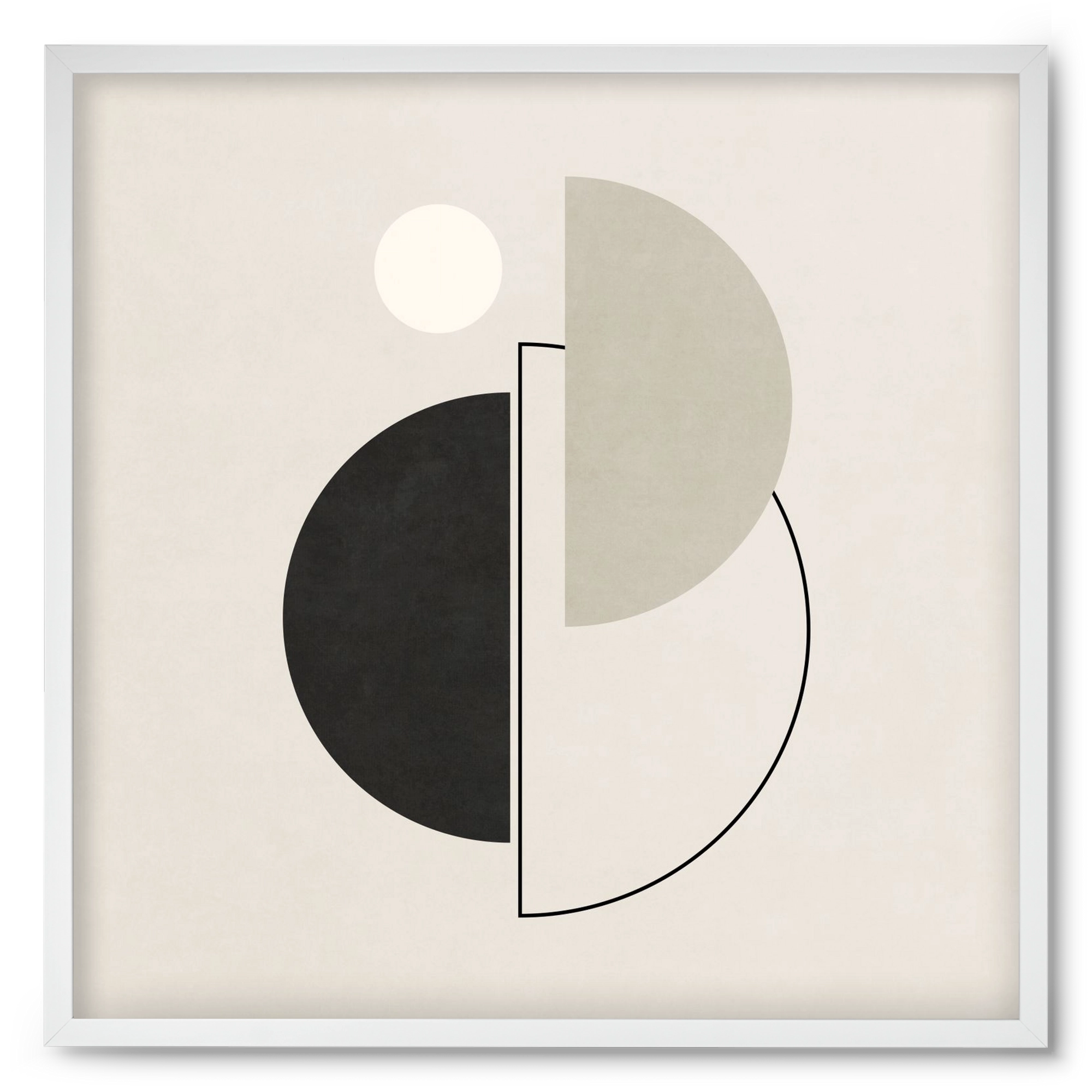 MINIMAL  ART - GEOMETRIC SHAPES 05, 50x50 cm (50x50 cm), Fehér keret