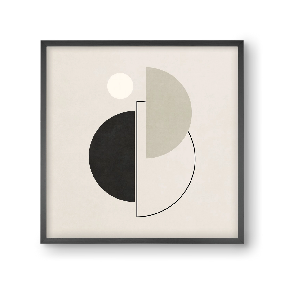 MINIMAL  ART - GEOMETRIC SHAPES 05, 30x30 cm (30x30 cm), Fekete keret