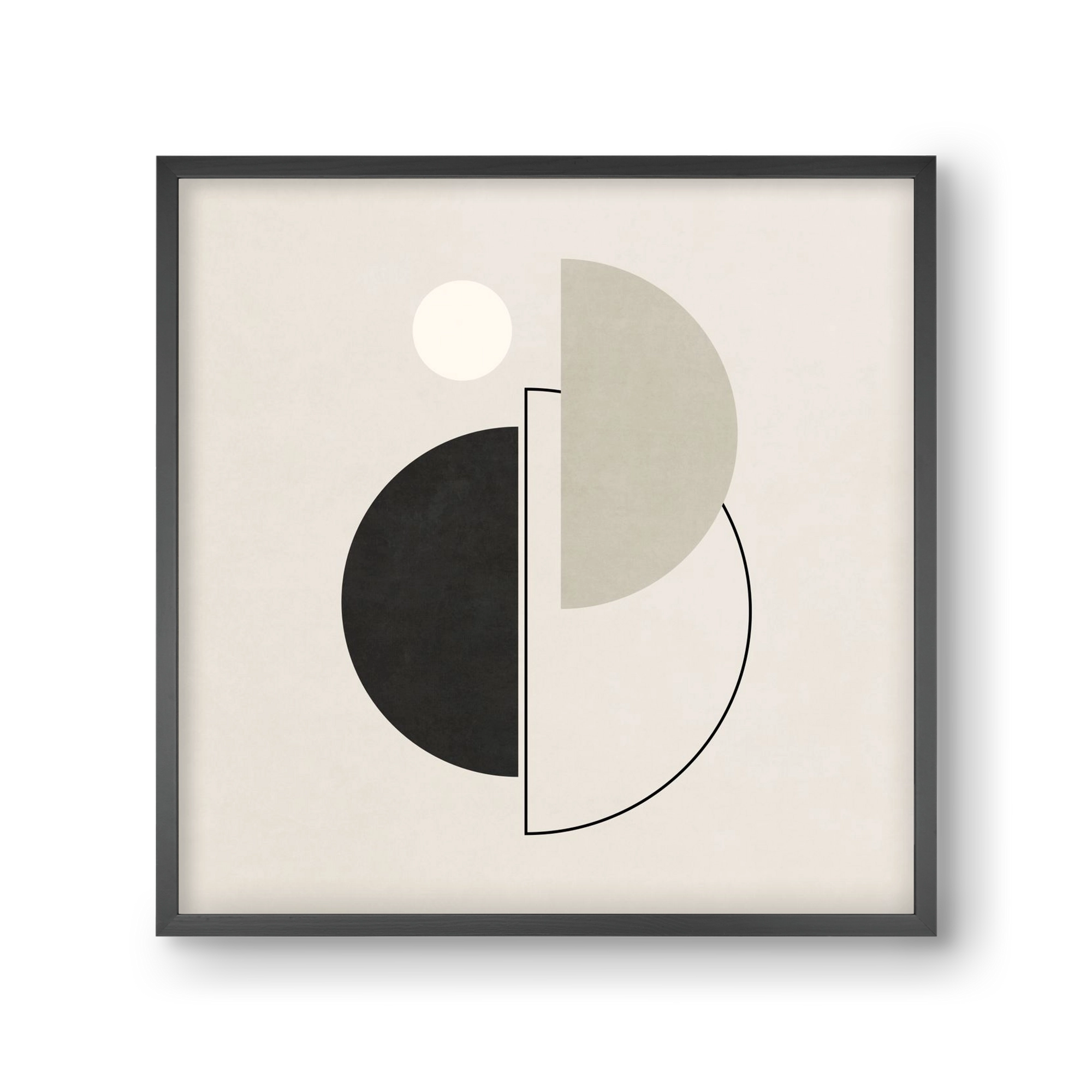 MINIMAL  ART - GEOMETRIC SHAPES 05, 30x30 cm (30x30 cm), Fekete keret