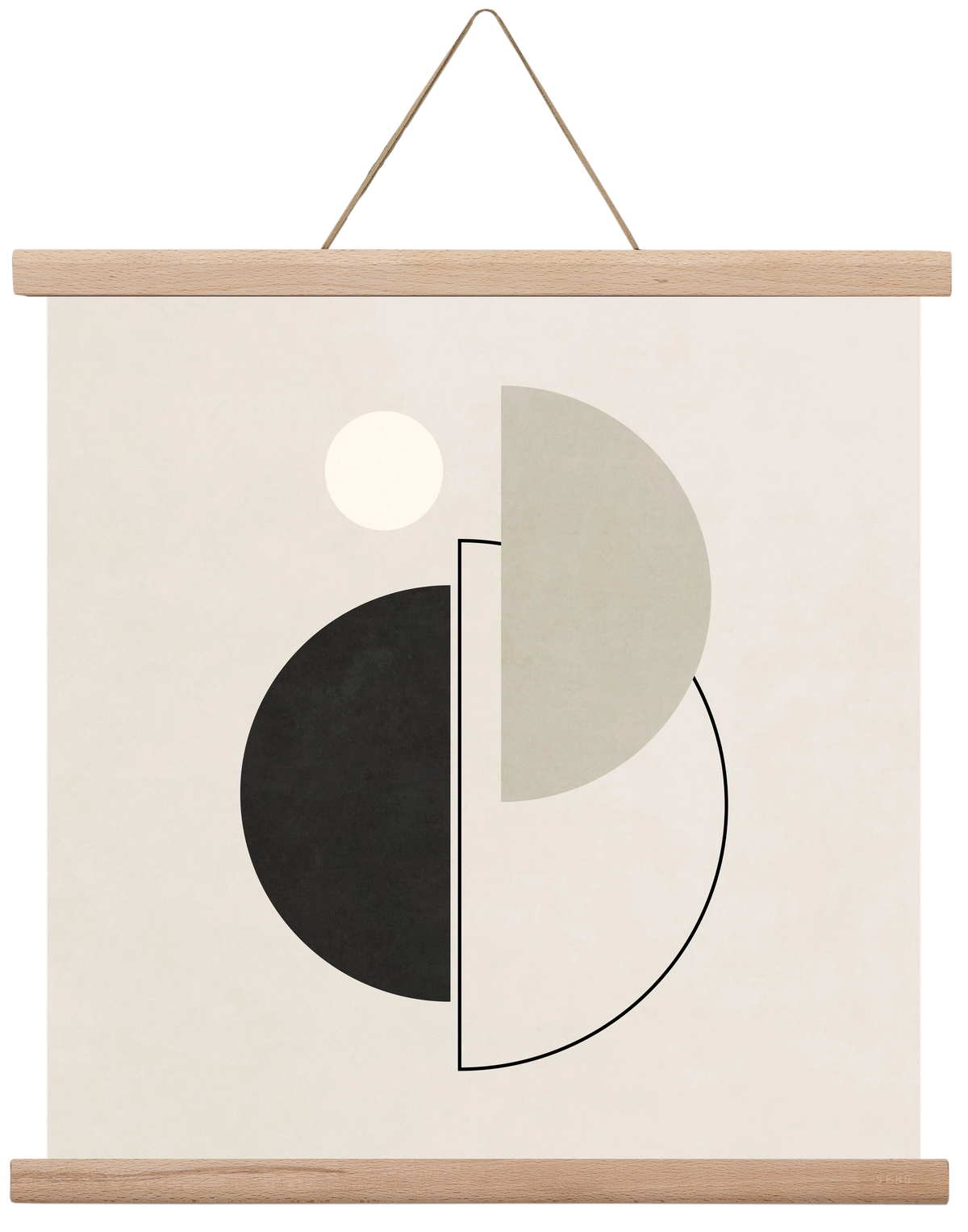 MINIMAL  ART - GEOMETRIC SHAPES 05, 40x40 cm (40x40 cm), Tölgy akasztó