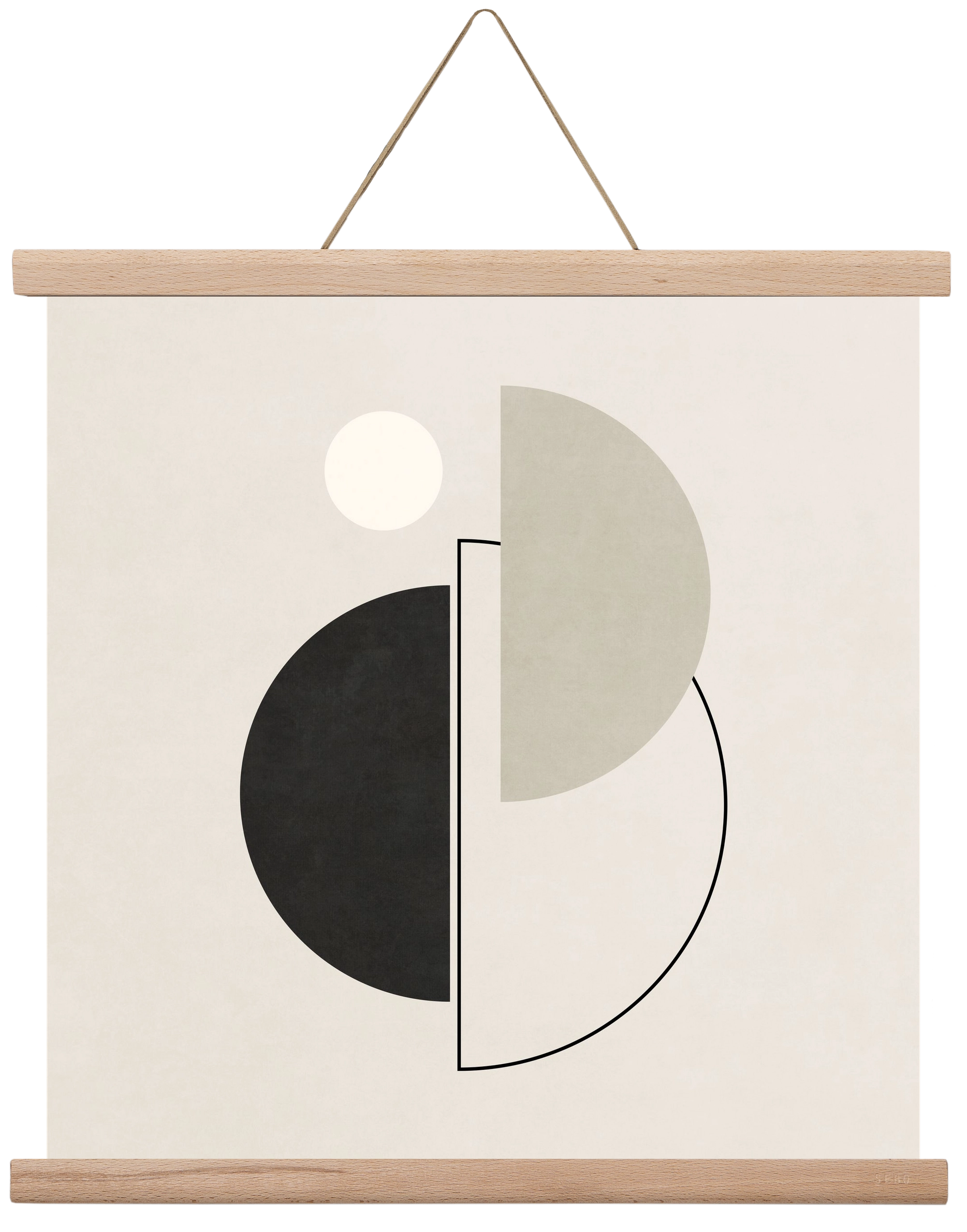 MINIMAL  ART - GEOMETRIC SHAPES 05, 40x40 cm (40x40 cm), Tölgy akasztó