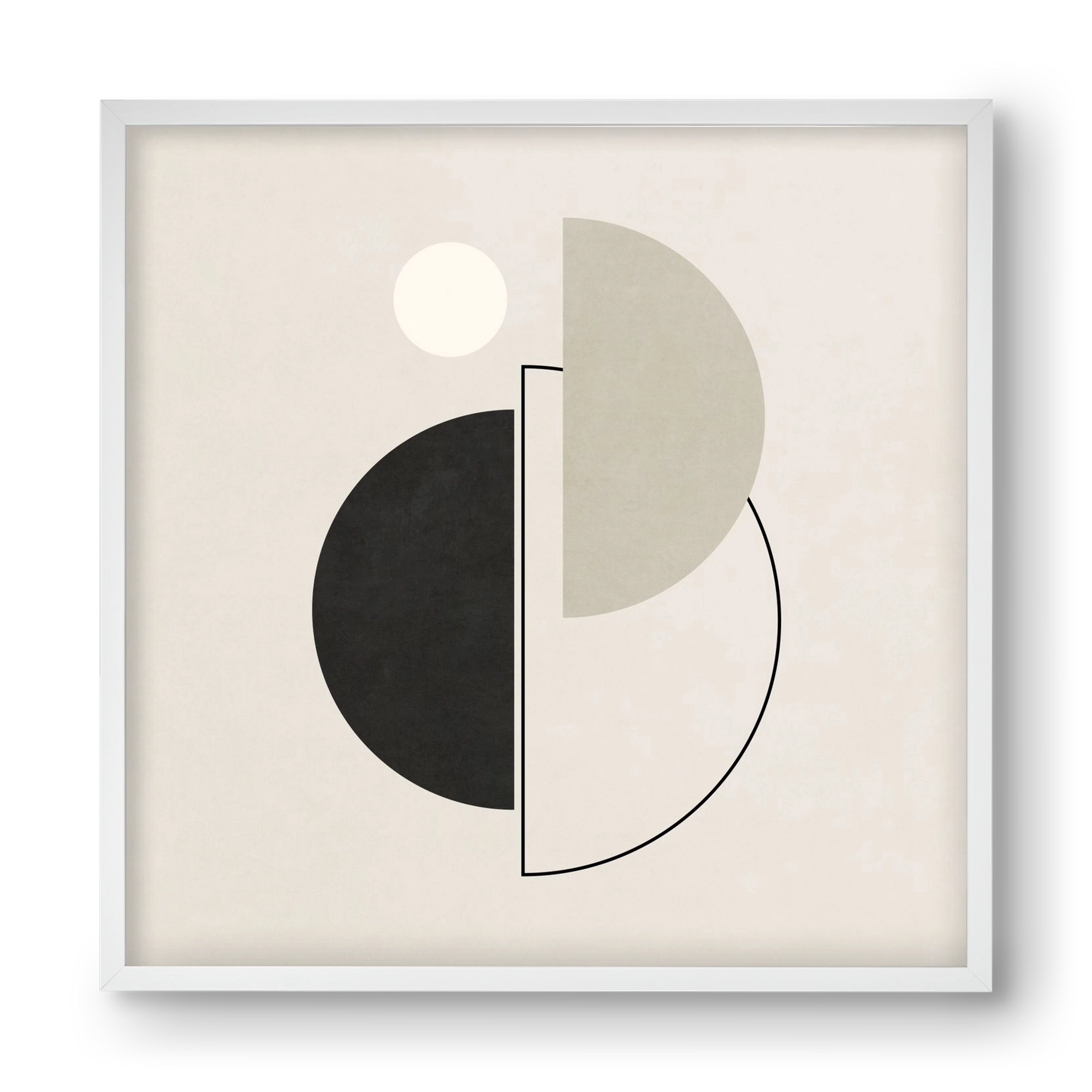 MINIMAL  ART - GEOMETRIC SHAPES 05, 40x40 cm (40x40 cm), Fehér keret