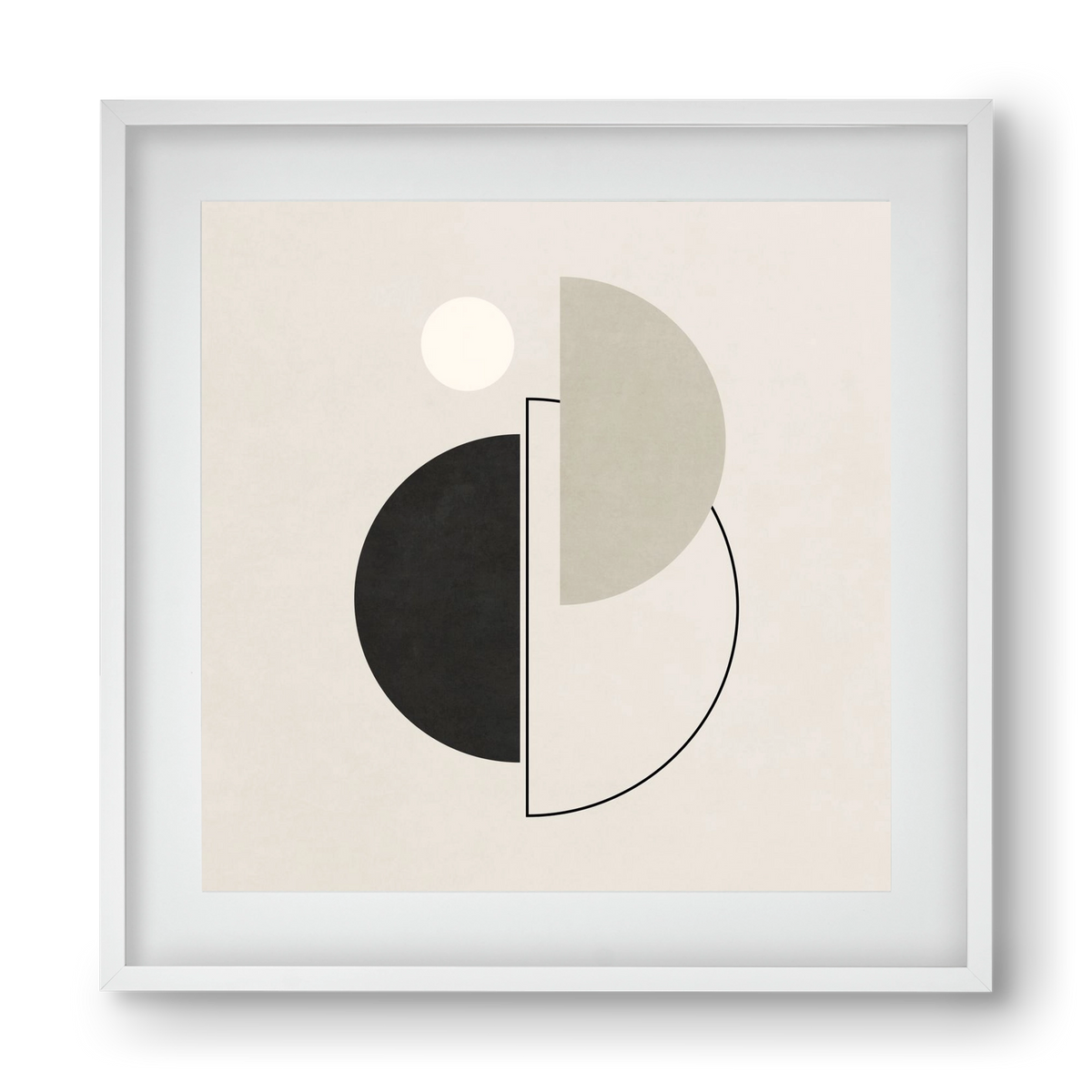 MINIMAL  ART - GEOMETRIC SHAPES 05, 40x40 cm (30x30 cm), Fehér keret, paszpartuval