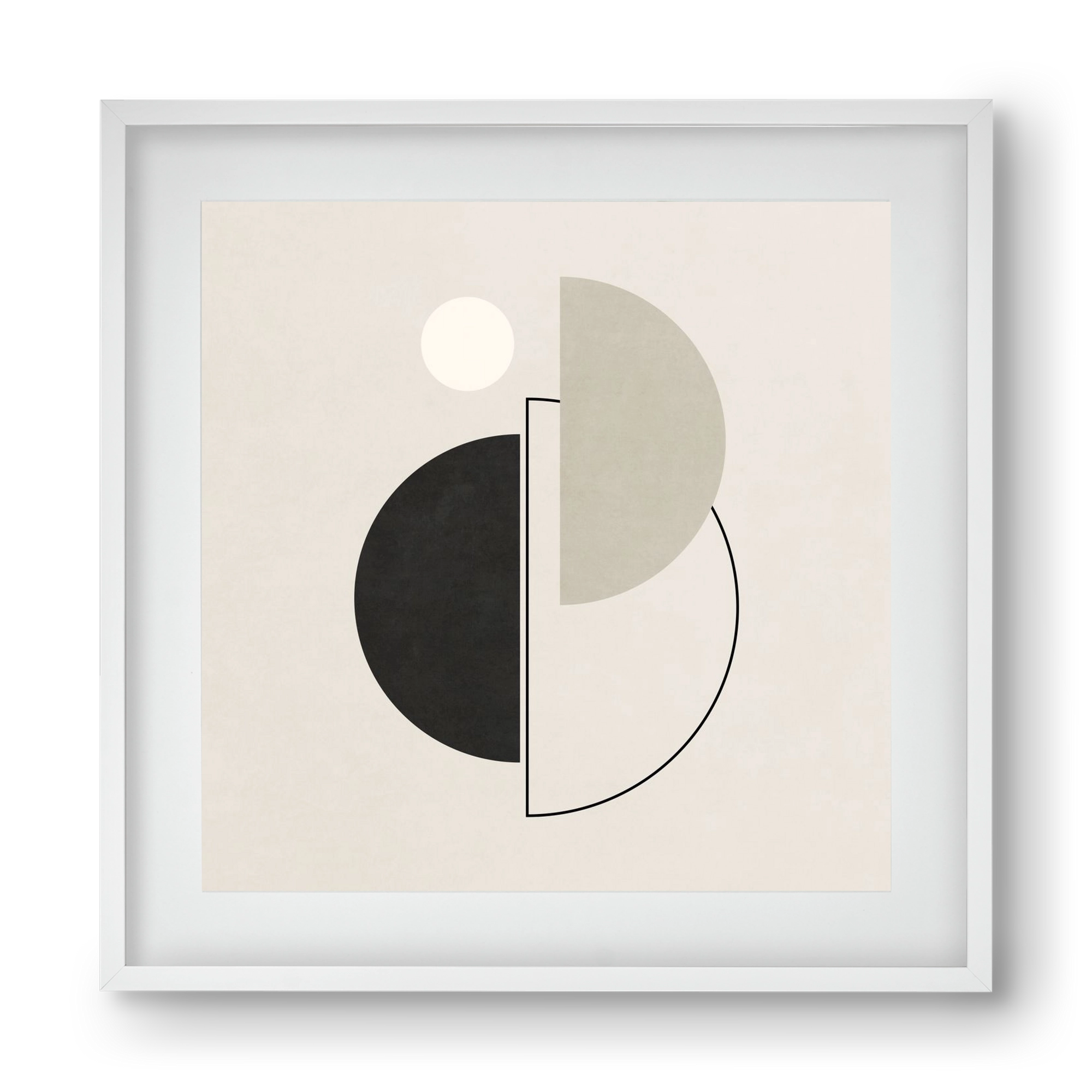 MINIMAL  ART - GEOMETRIC SHAPES 05, 40x40 cm (30x30 cm), Fehér keret, paszpartuval