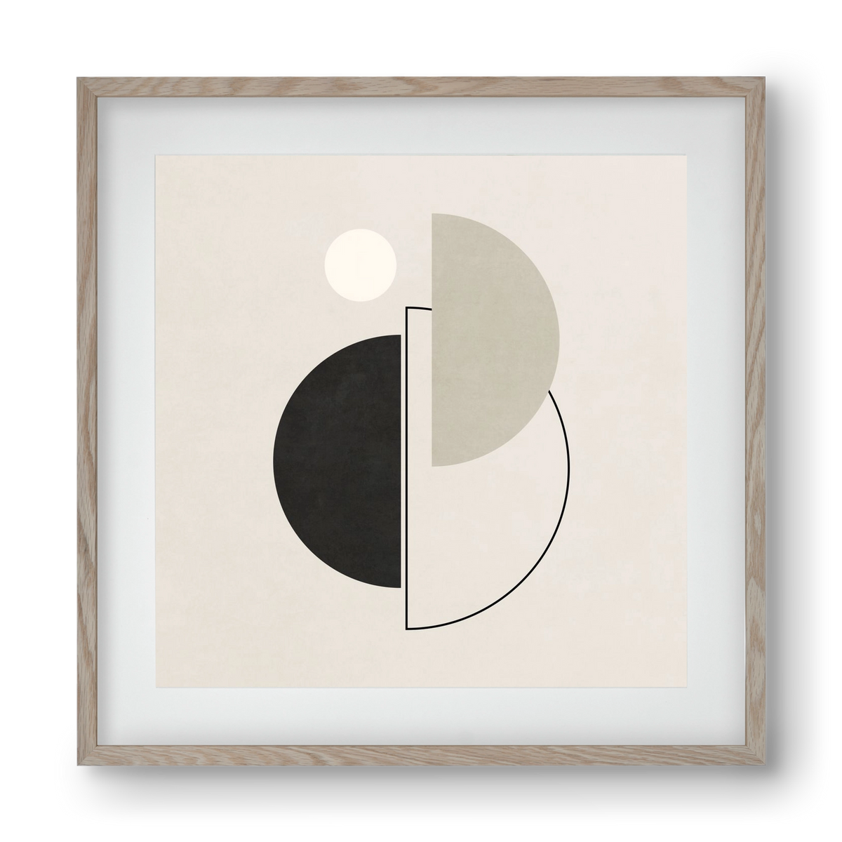MINIMAL  ART - GEOMETRIC SHAPES 05, 40x40 cm (30x30 cm), Tölgy keret, paszpartuval