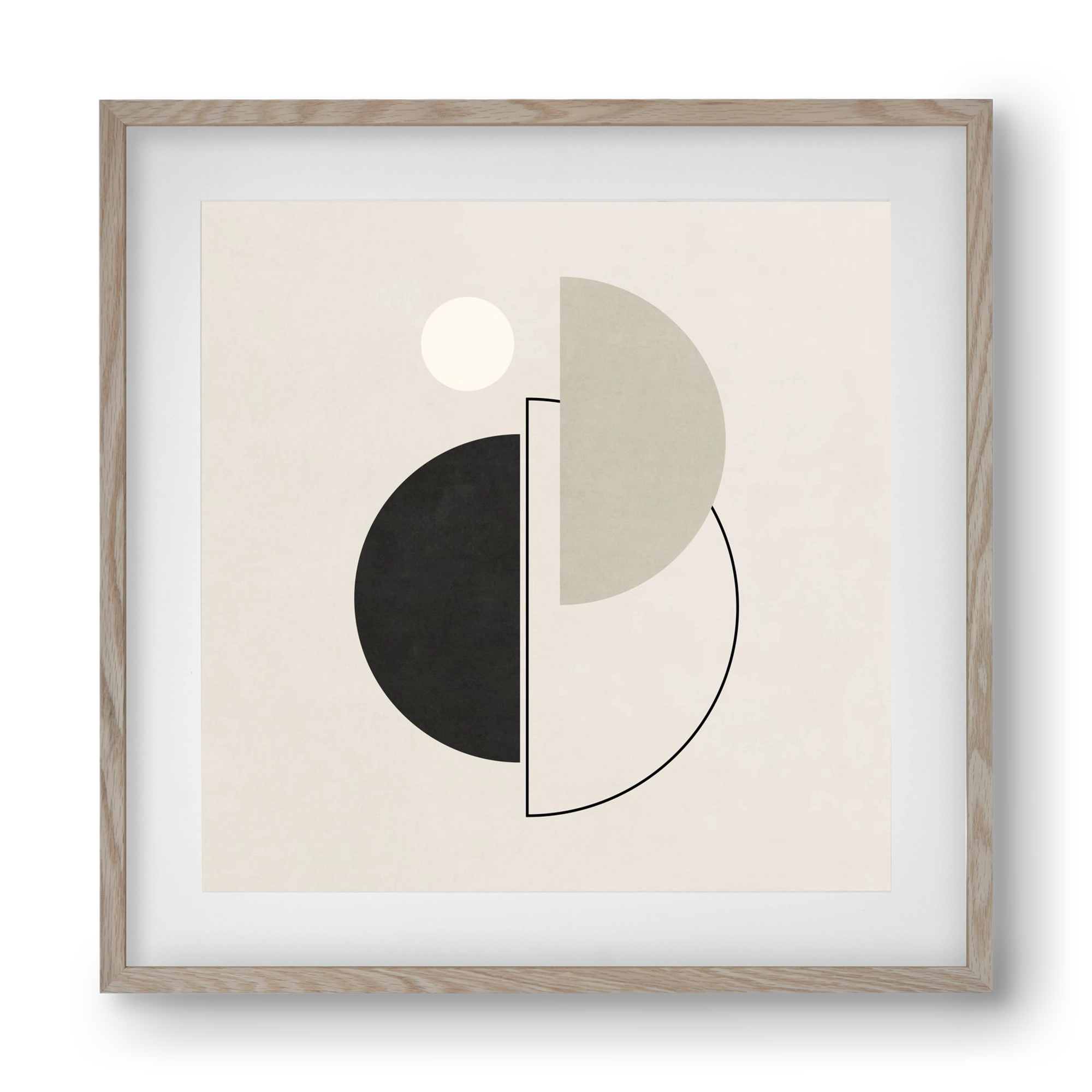 MINIMAL  ART - GEOMETRIC SHAPES 05, 40x40 cm (30x30 cm), Tölgy keret, paszpartuval