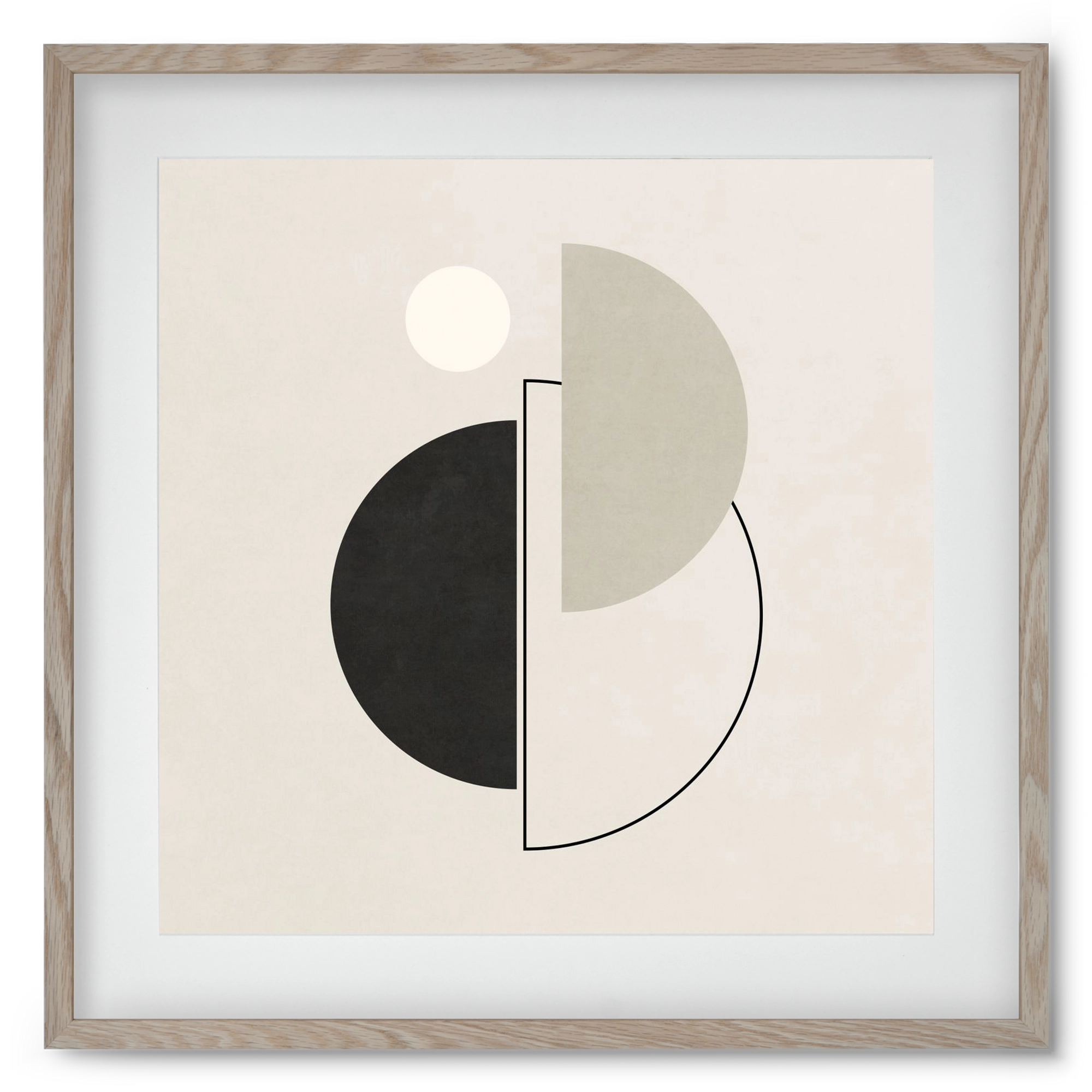 MINIMAL  ART - GEOMETRIC SHAPES 05, 50x50 cm (40x40 cm), Tölgy keret, paszpartuval