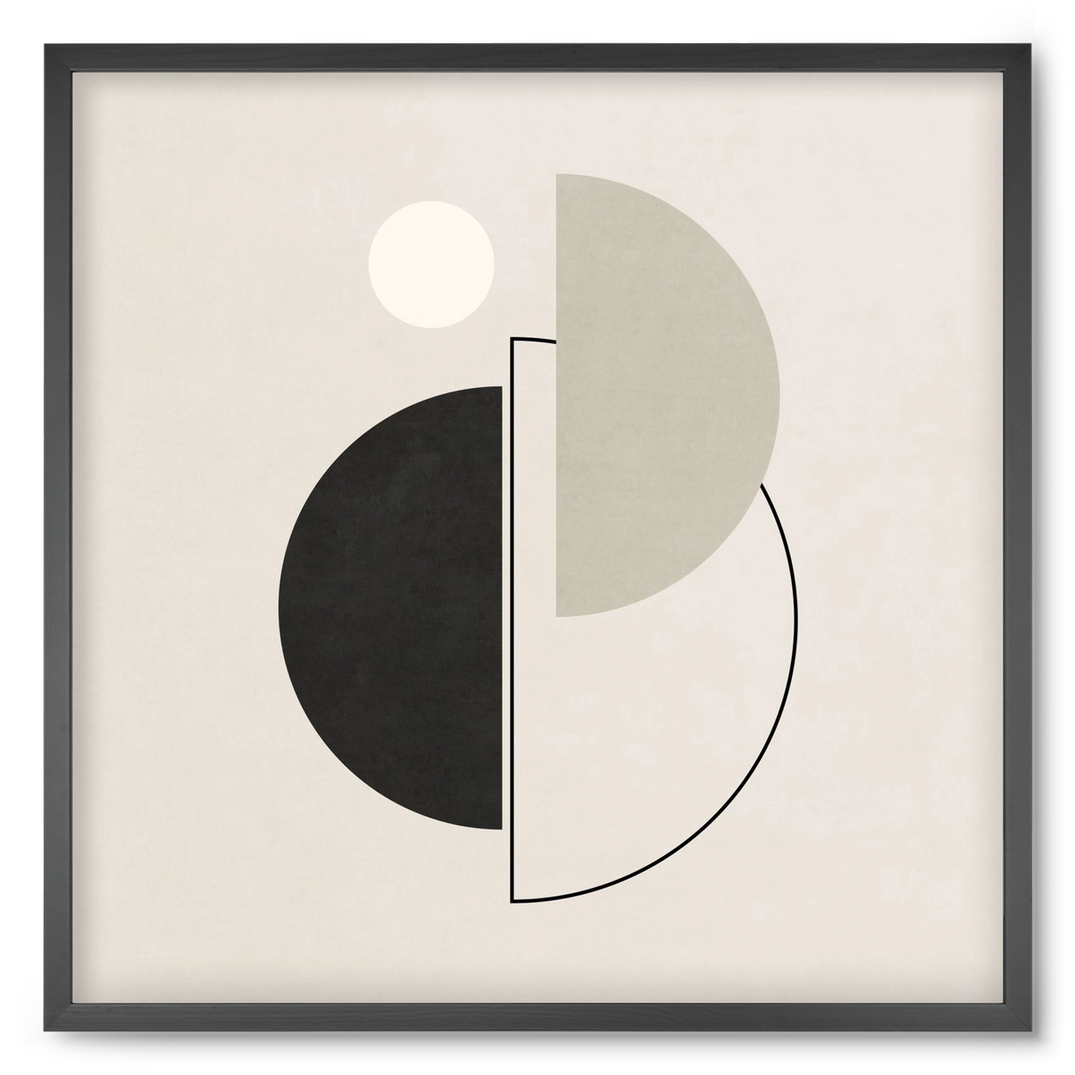 MINIMAL  ART - GEOMETRIC SHAPES 05, 50x50 cm (50x50 cm), Fekete keret