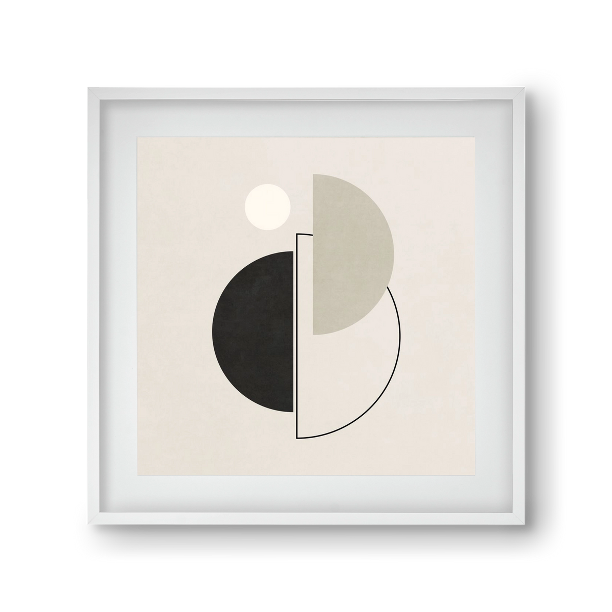 MINIMAL  ART - GEOMETRIC SHAPES 05, 30x30 cm (20x20 cm), Fehér keret, paszpartuval