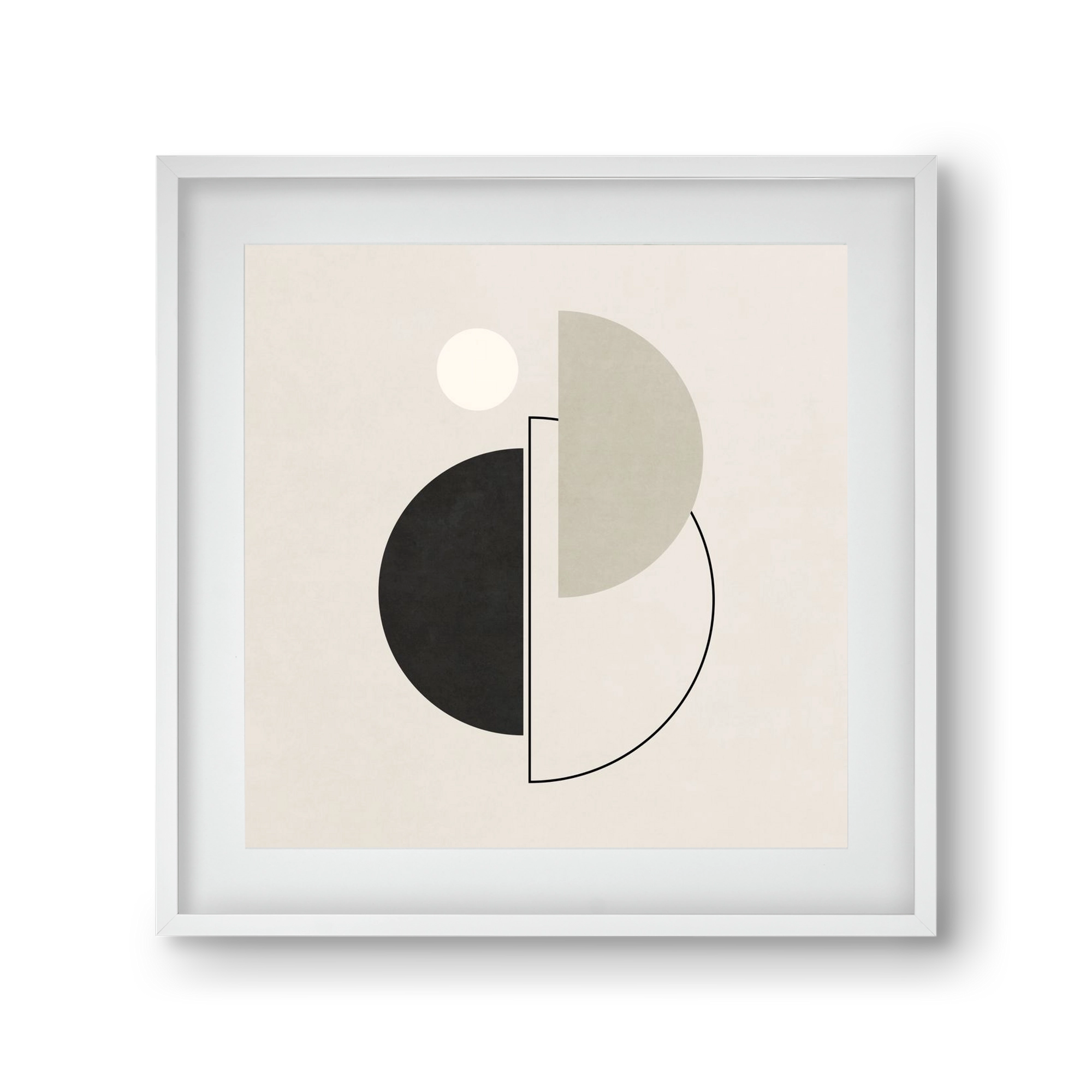 MINIMAL  ART - GEOMETRIC SHAPES 05, 30x30 cm (20x20 cm), Fehér keret, paszpartuval