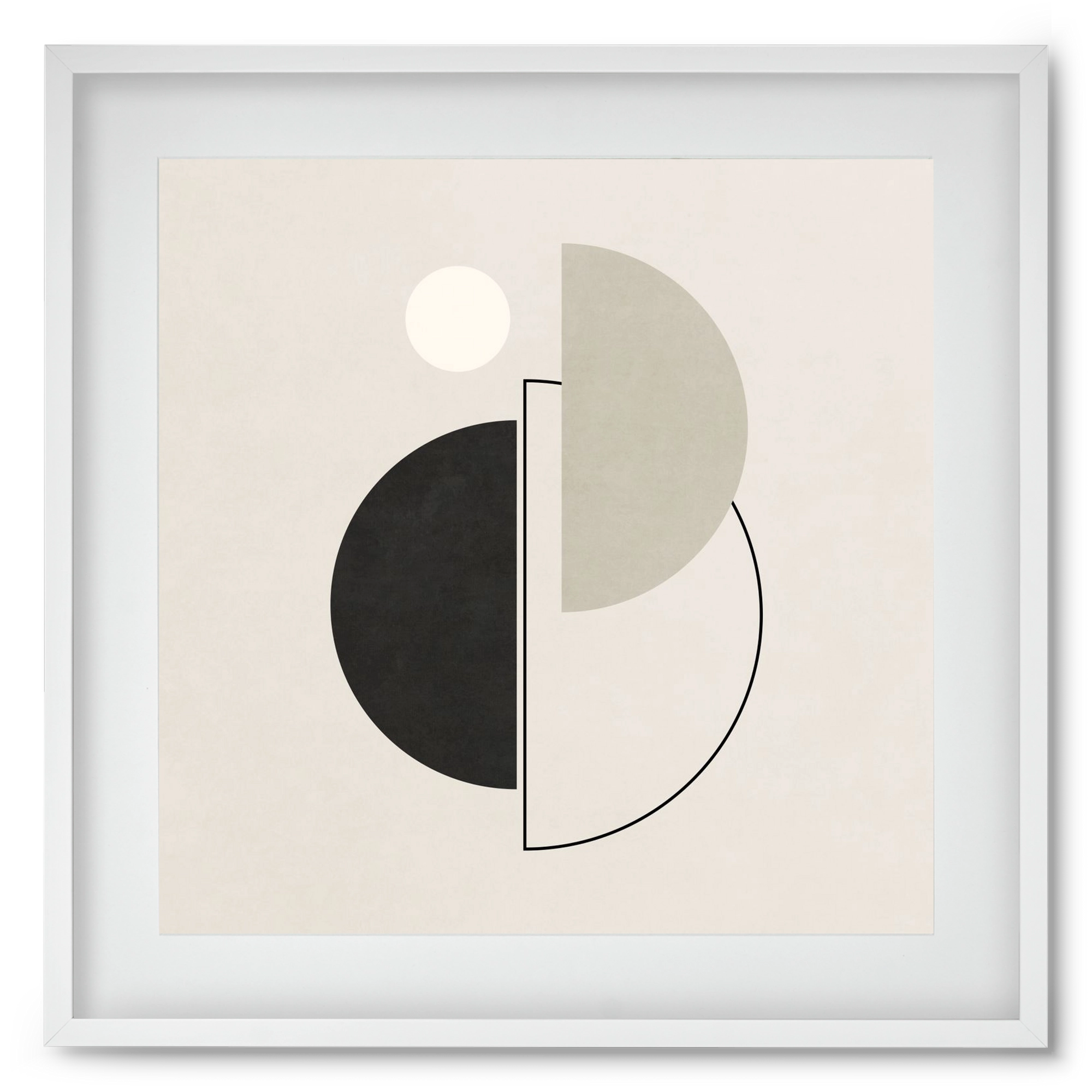 MINIMAL  ART - GEOMETRIC SHAPES 05, 50x50 cm (40x40 cm), Fehér keret, paszpartuval