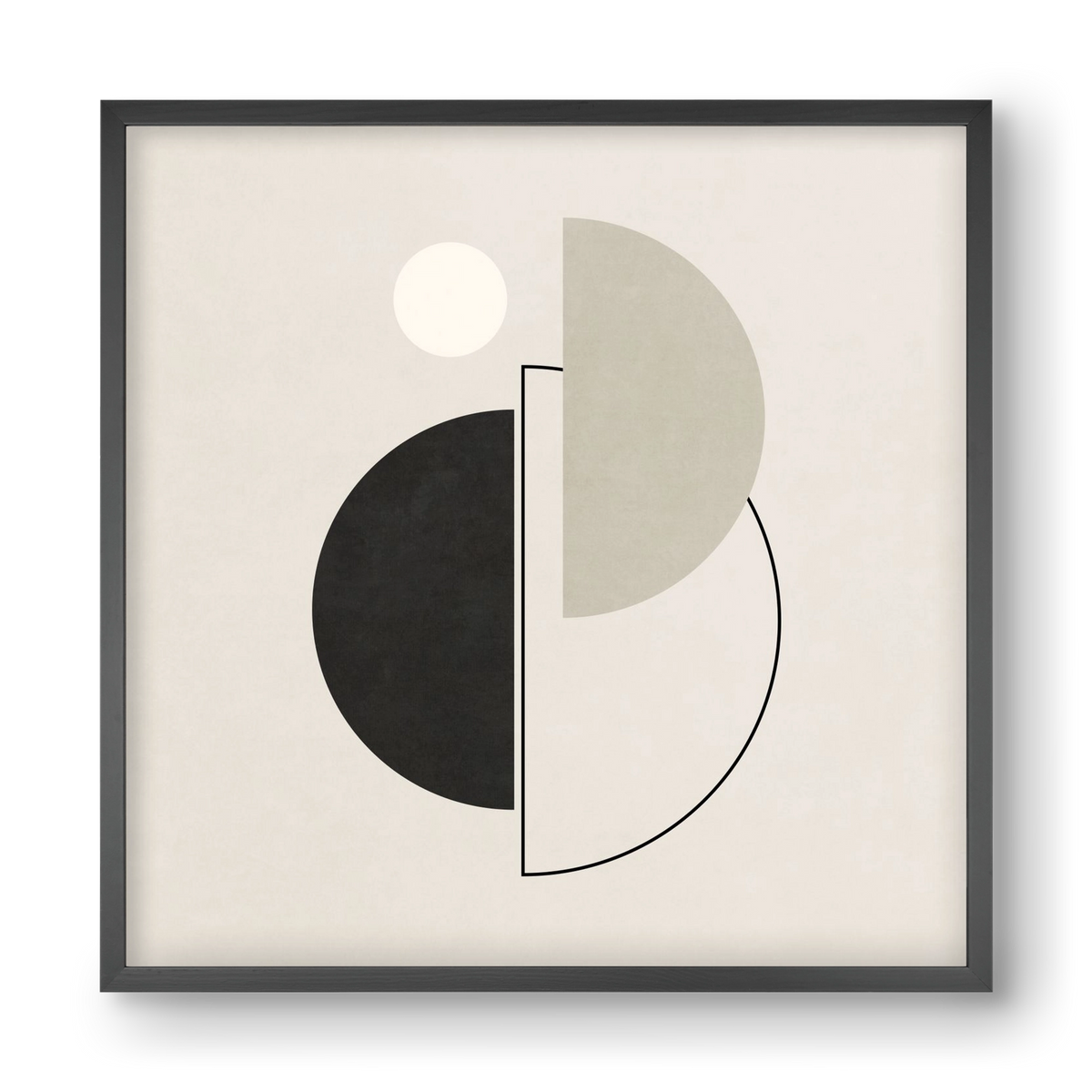 MINIMAL  ART - GEOMETRIC SHAPES 05, 40x40 cm (40x40 cm), Fekete keret