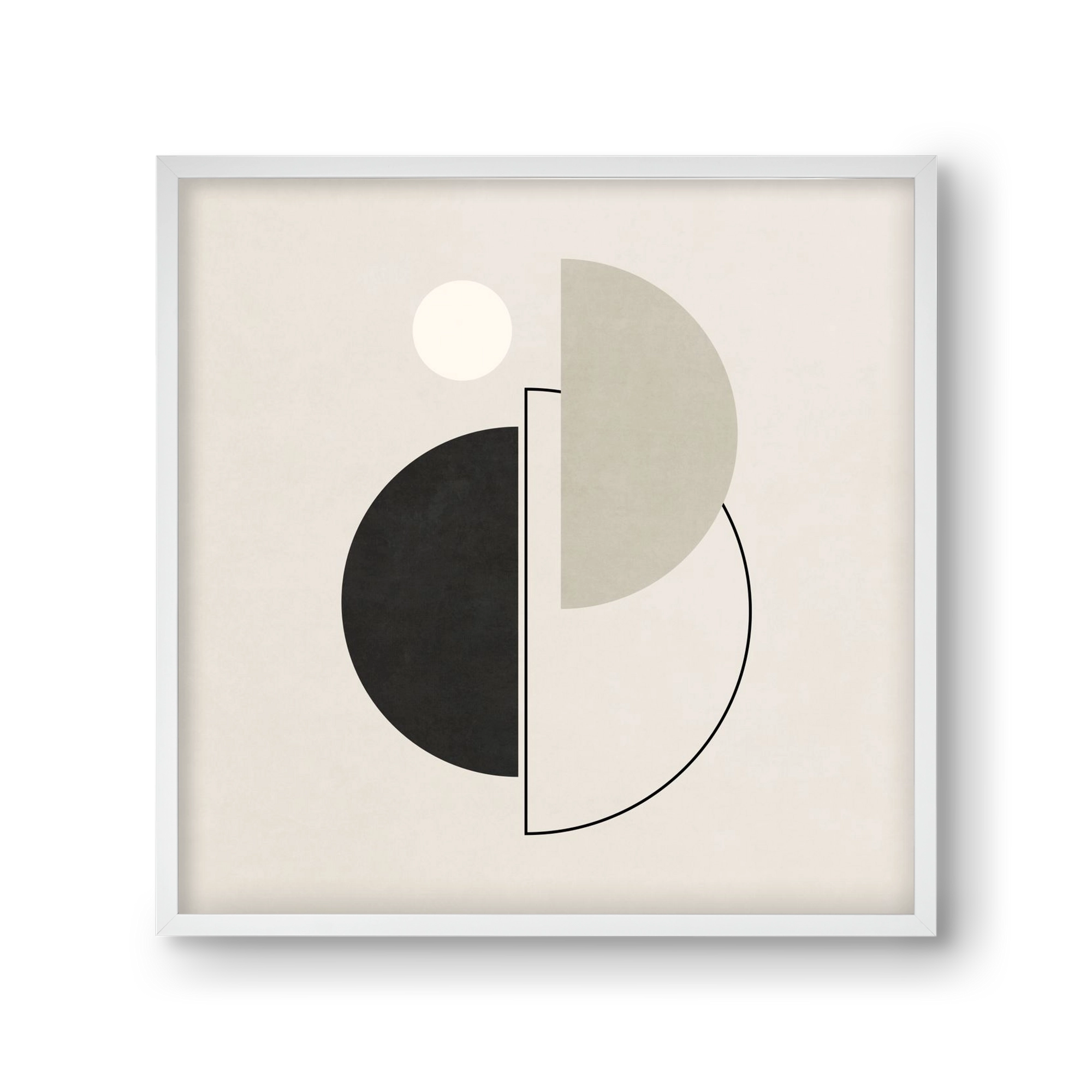 MINIMAL  ART - GEOMETRIC SHAPES 05, 30x30 cm (30x30 cm), Fehér keret