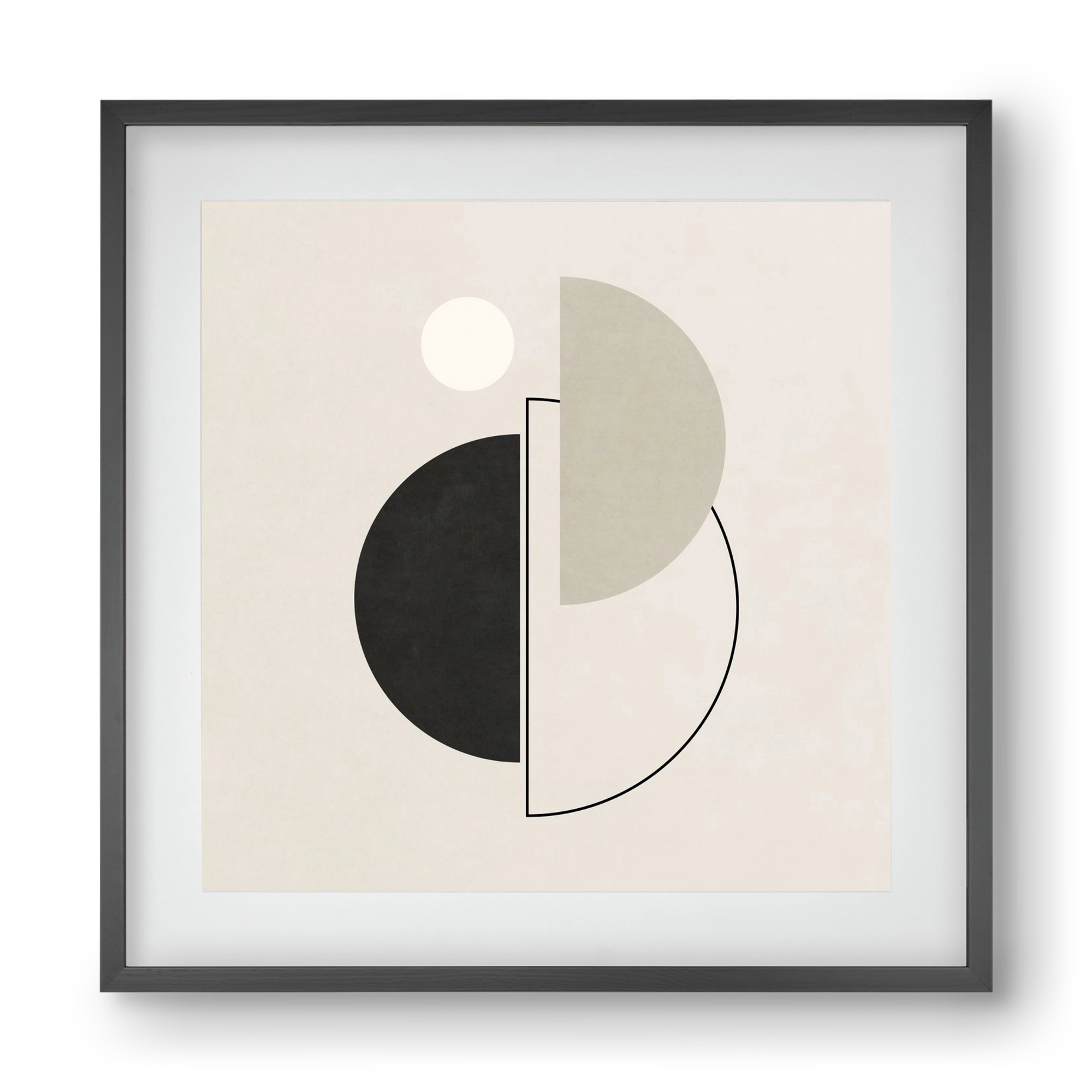 MINIMAL  ART - GEOMETRIC SHAPES 05, 40x40 cm (30x30 cm), Fekete keret, paszpartuval