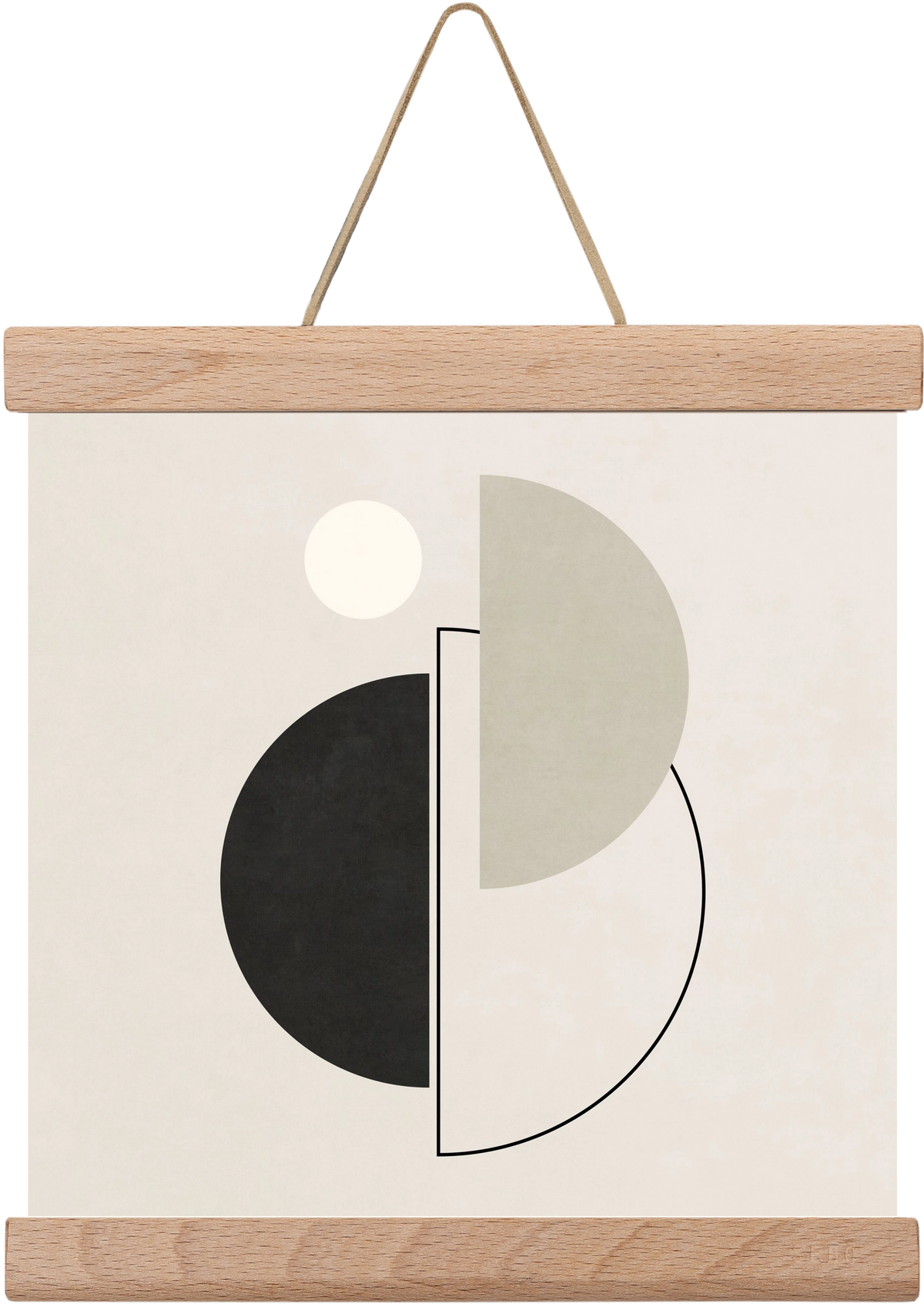 MINIMAL  ART - GEOMETRIC SHAPES 05, 20x20 cm (20x20 cm), Tölgy akasztó