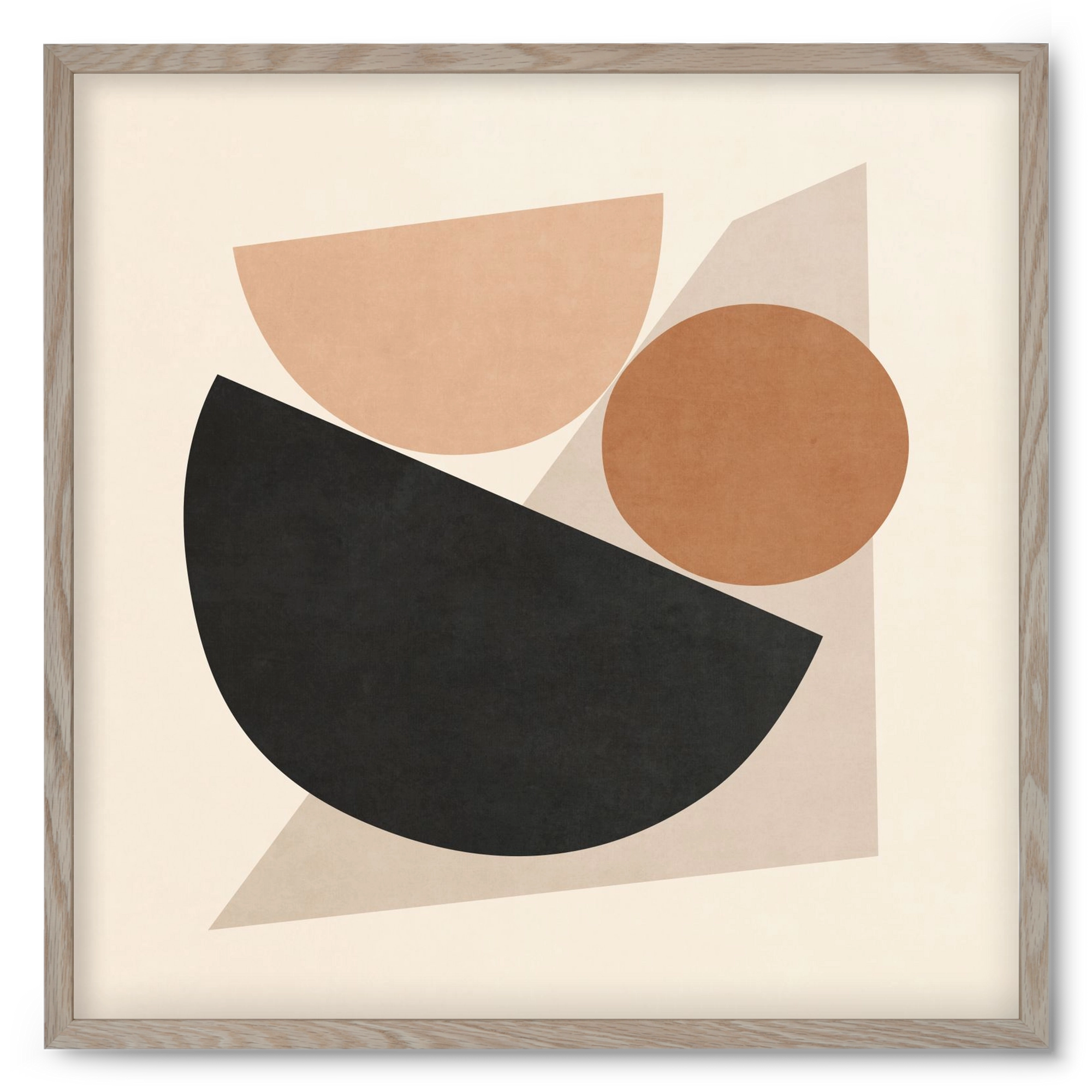 MINIMAL  ART - GEOMETRIC SHAPES 04, 50x50 cm (50x50 cm), Tölgy keret