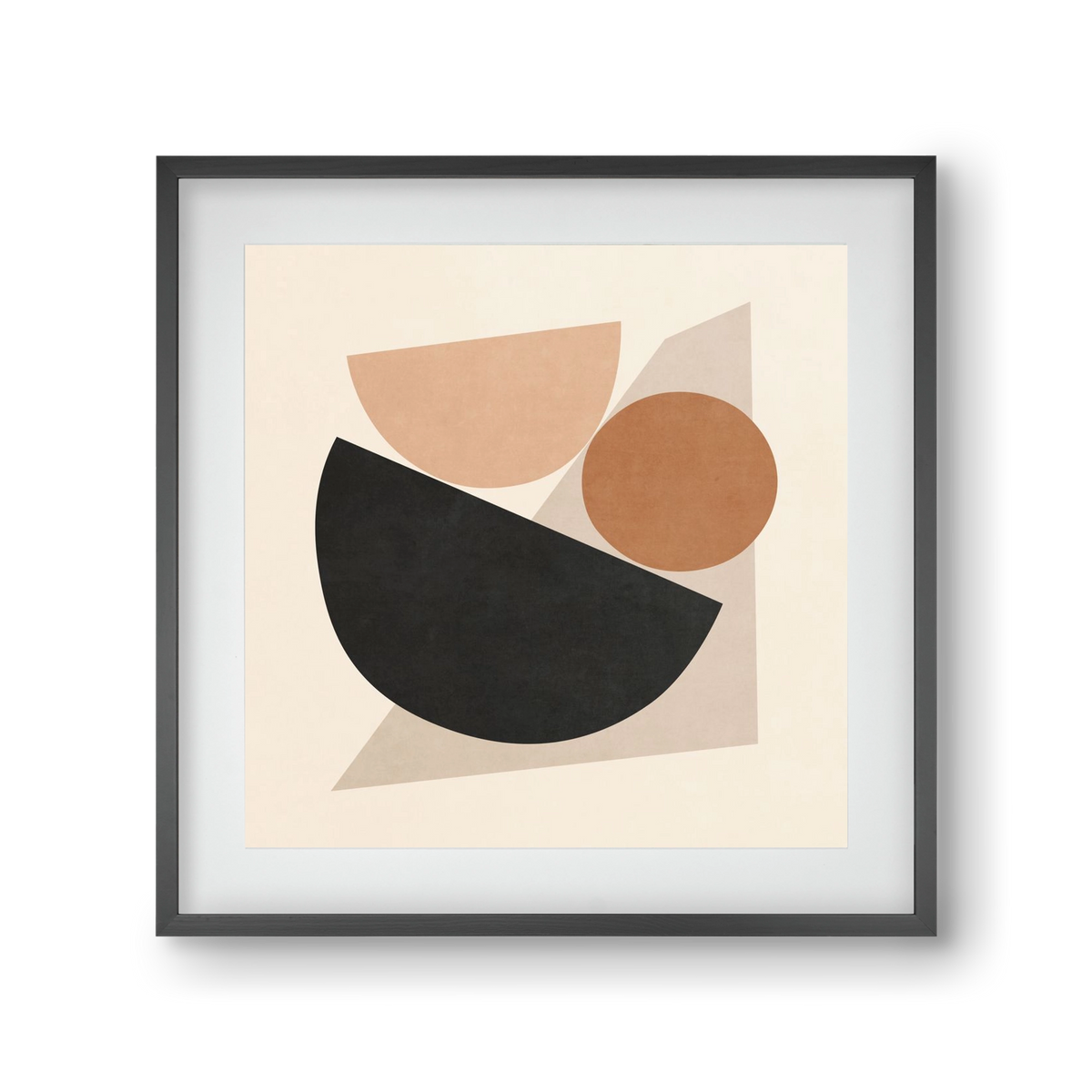 MINIMAL  ART - GEOMETRIC SHAPES 04, 30x30 cm (20x20 cm), Fekete keret, paszpartuval