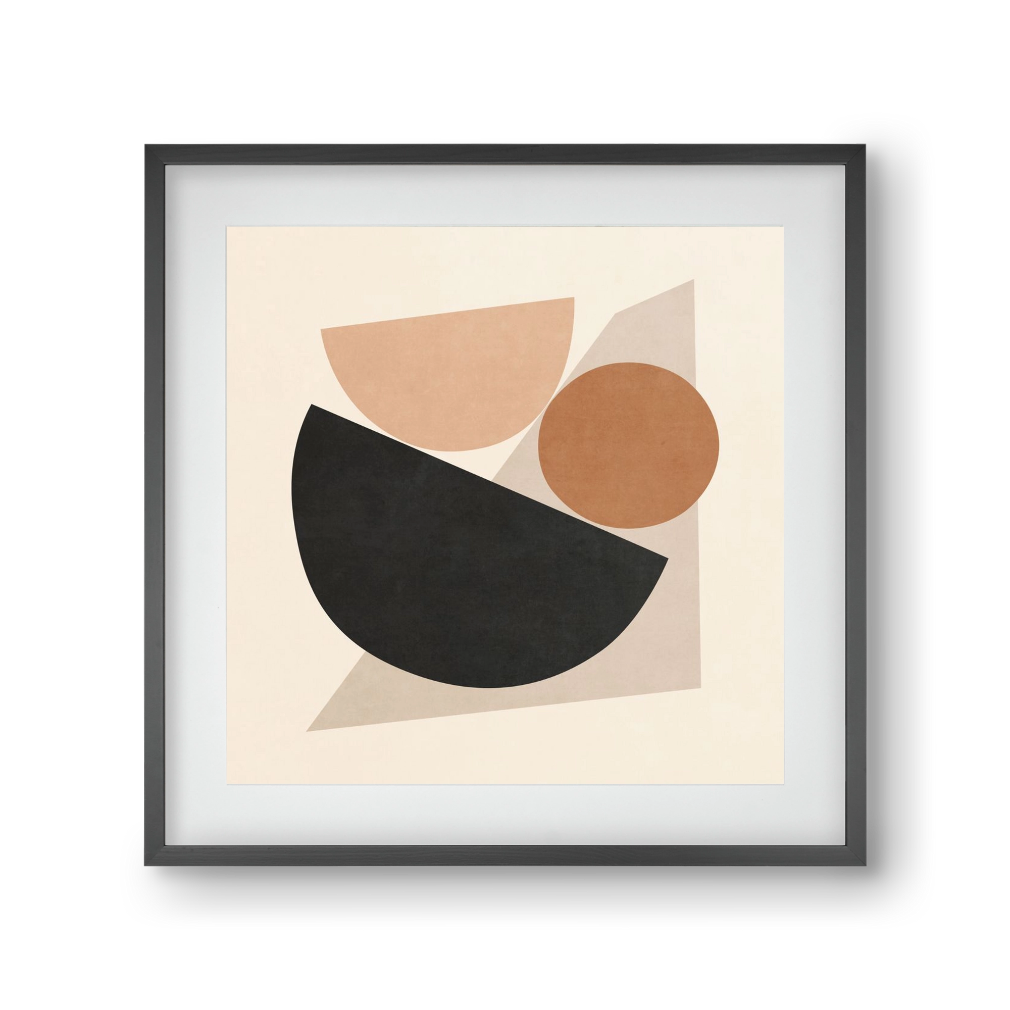 MINIMAL  ART - GEOMETRIC SHAPES 04, 30x30 cm (20x20 cm), Fekete keret, paszpartuval