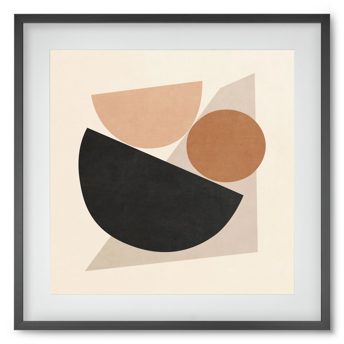 MINIMAL  ART - GEOMETRIC SHAPES 04, 50x50 cm (40x40 cm), Fekete keret, paszpartuval