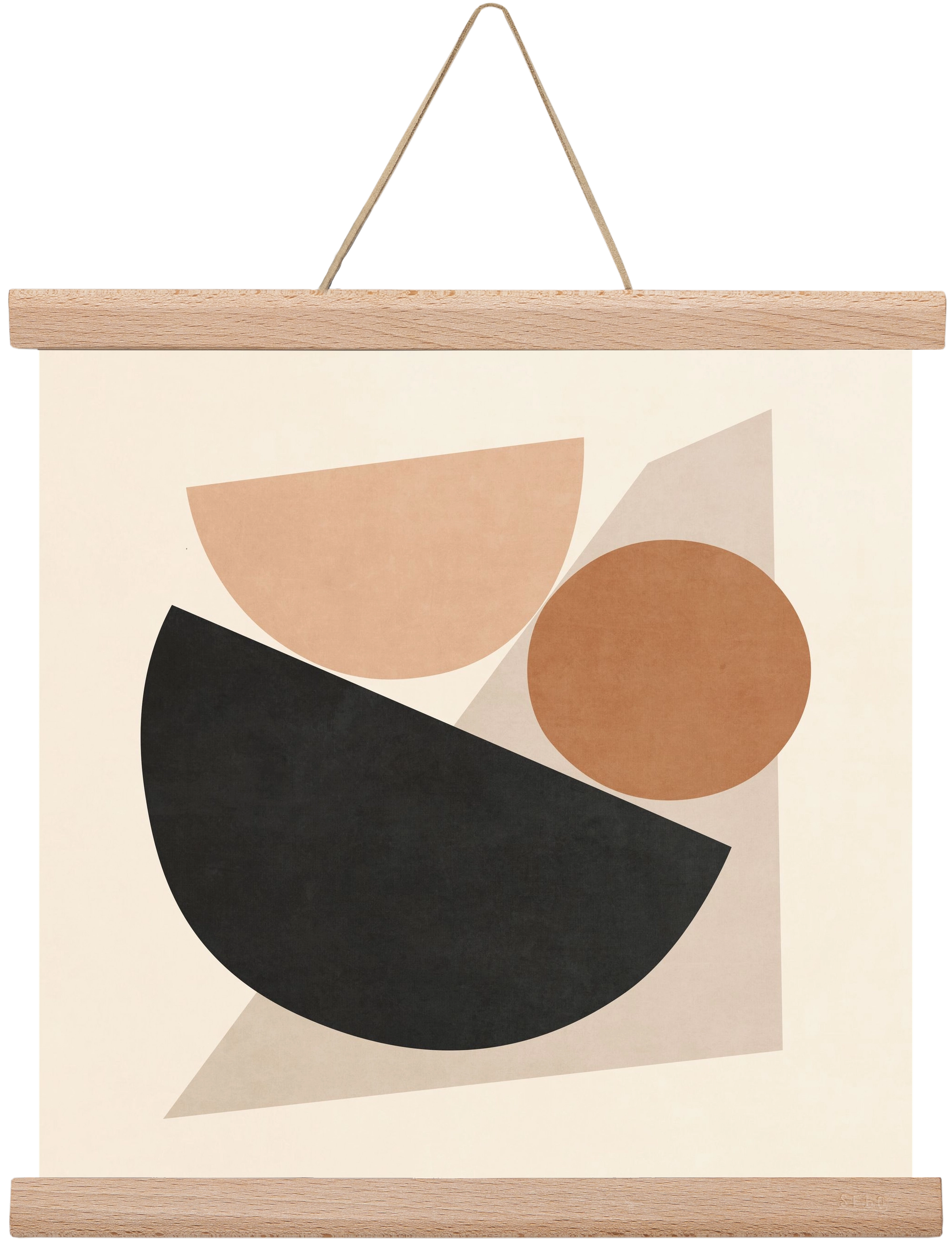 MINIMAL  ART - GEOMETRIC SHAPES 04, 30x30 cm (30x30 cm), Tölgy akasztó