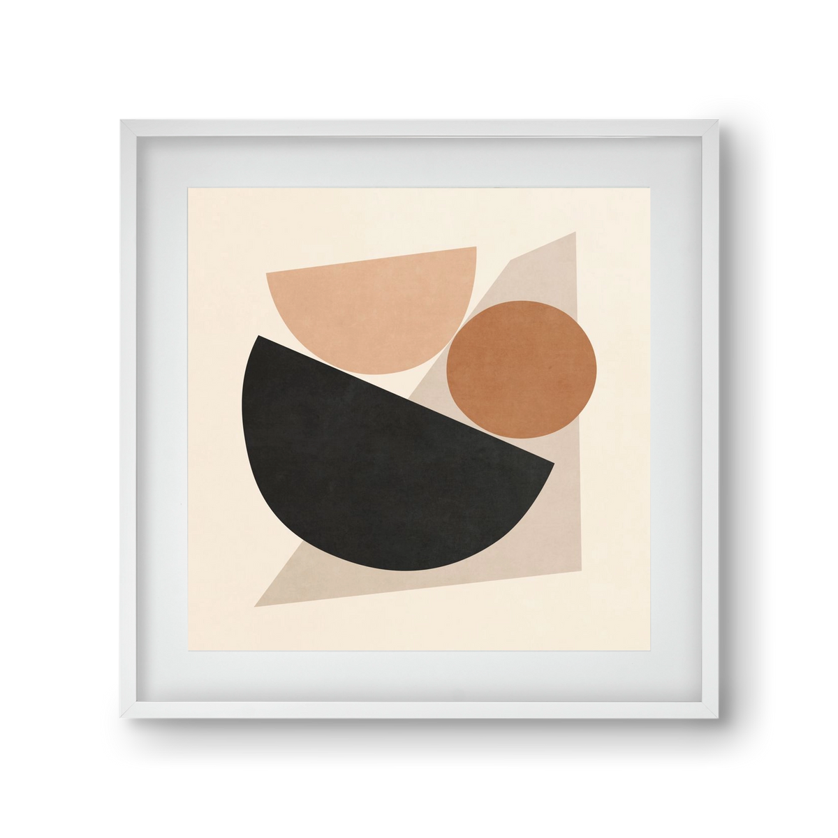 MINIMAL  ART - GEOMETRIC SHAPES 04, 30x30 cm (20x20 cm), Fehér keret, paszpartuval