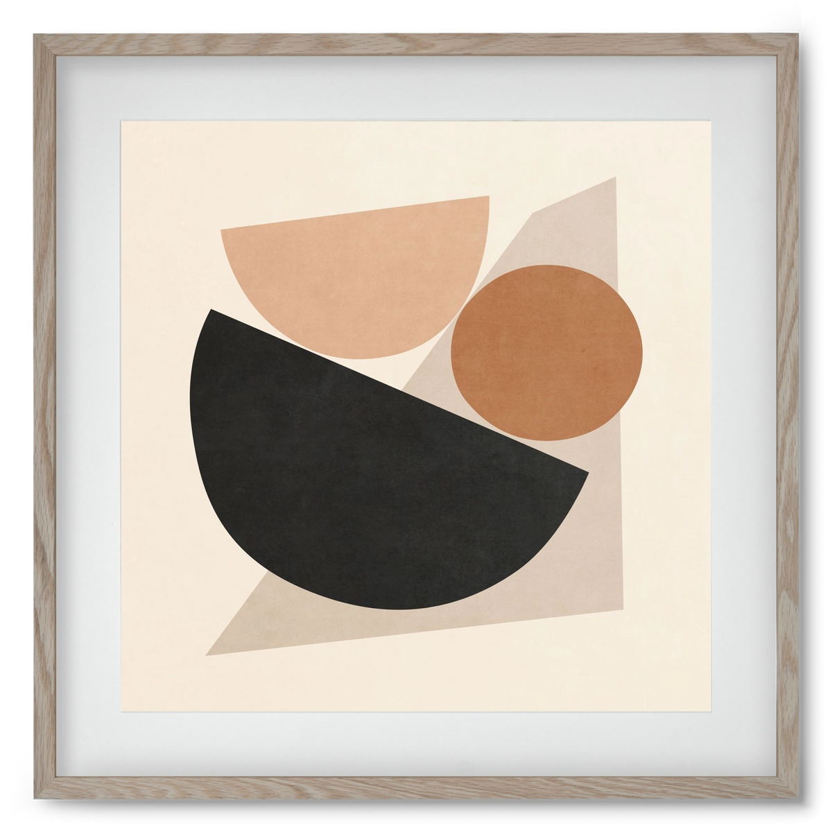 MINIMAL  ART - GEOMETRIC SHAPES 04, 50x50 cm (40x40 cm), Tölgy keret, paszpartuval