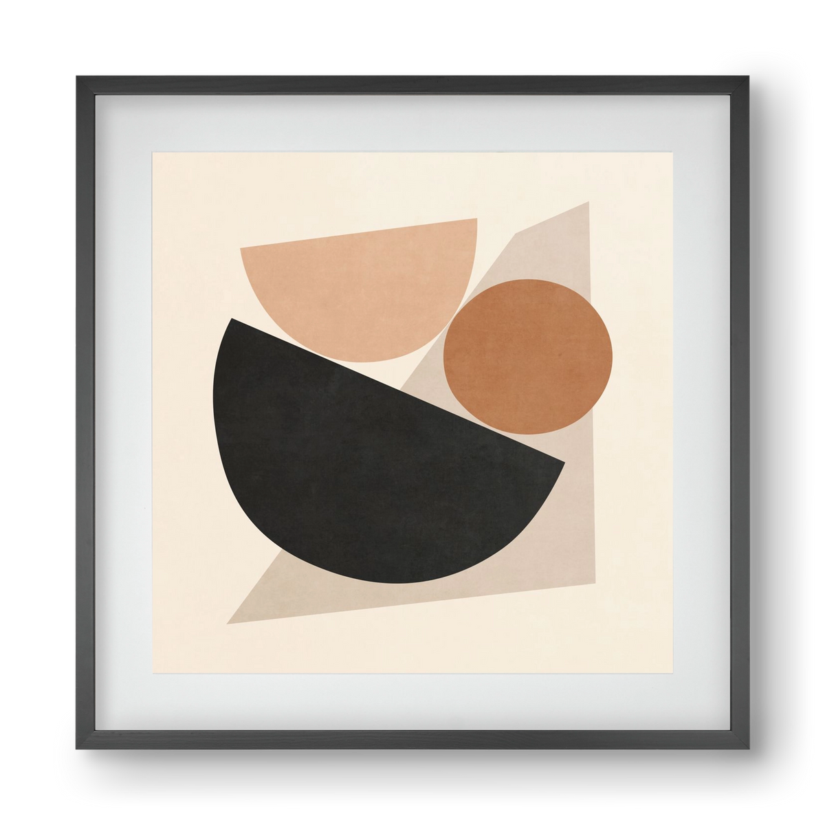 MINIMAL  ART - GEOMETRIC SHAPES 04, 40x40 cm (30x30 cm), Fekete keret, paszpartuval