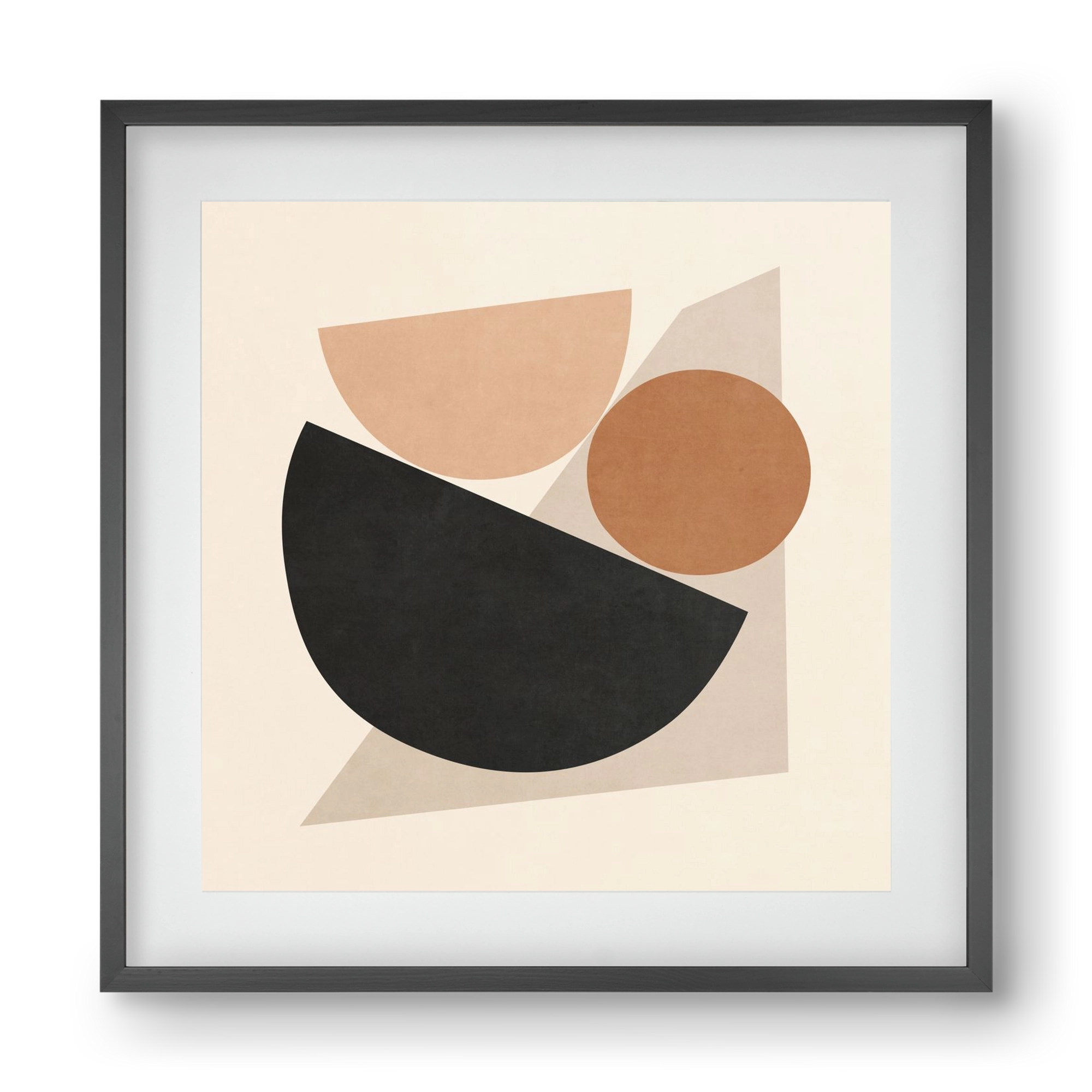MINIMAL  ART - GEOMETRIC SHAPES 04, 40x40 cm (30x30 cm), Fekete keret, paszpartuval