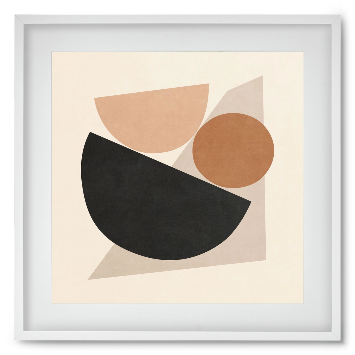 MINIMAL  ART - GEOMETRIC SHAPES 04, 50x50 cm (40x40 cm), Fehér keret, paszpartuval