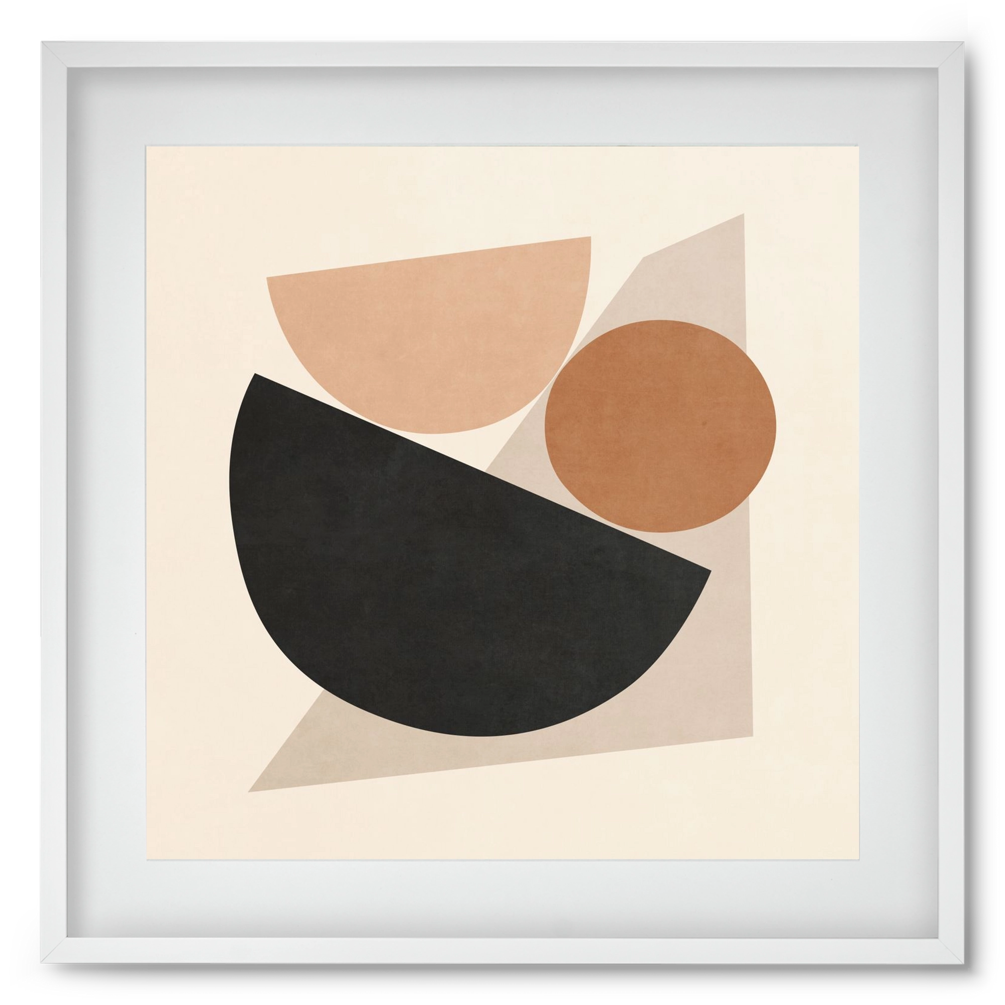 MINIMAL  ART - GEOMETRIC SHAPES 04, 50x50 cm (40x40 cm), Fehér keret, paszpartuval