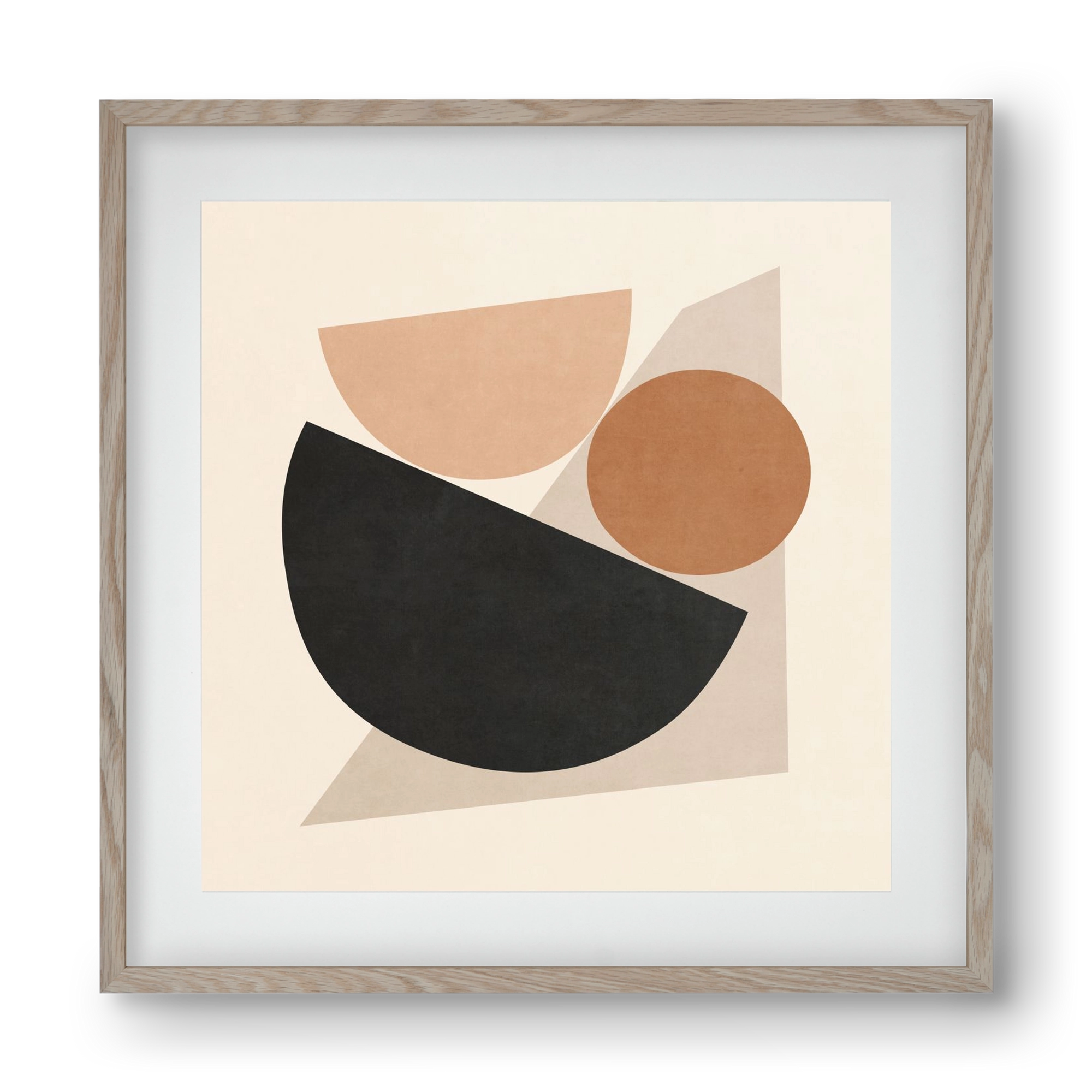 MINIMAL  ART - GEOMETRIC SHAPES 04, 40x40 cm (30x30 cm), Tölgy keret, paszpartuval