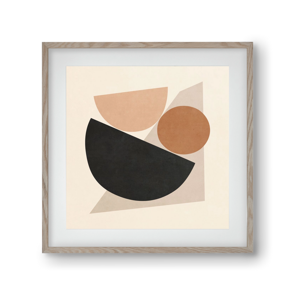 MINIMAL  ART - GEOMETRIC SHAPES 04, 30x30 cm (20x20 cm), Tölgy keret, paszpartuval