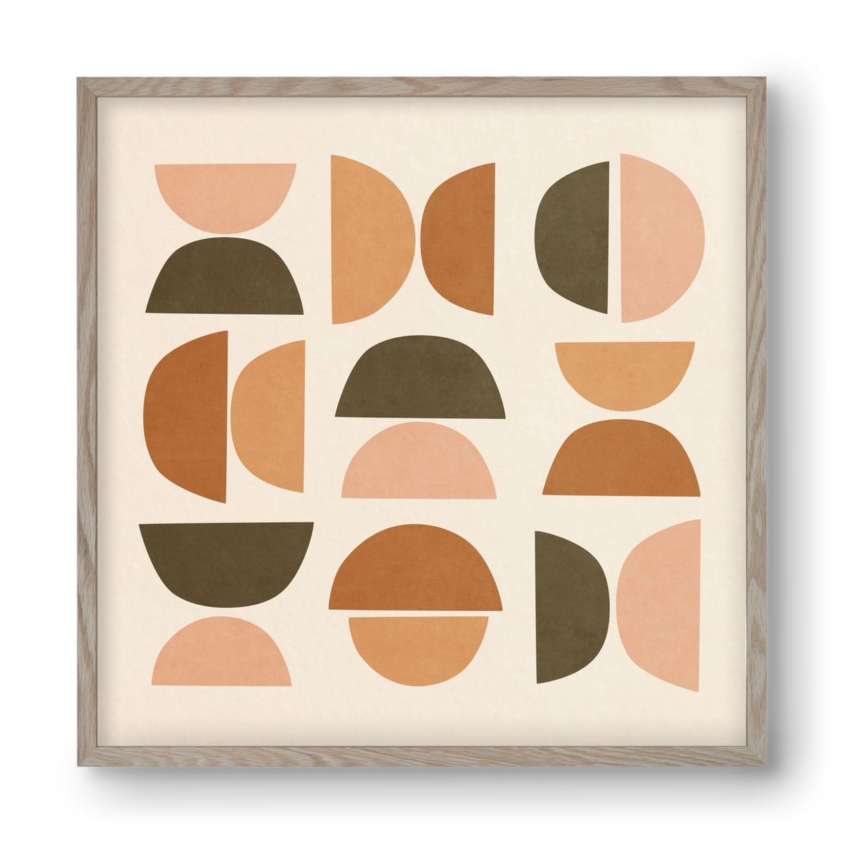 MINIMAL GEOMETIC ART 01, 40x40 cm (40x40 cm), Tölgy keret