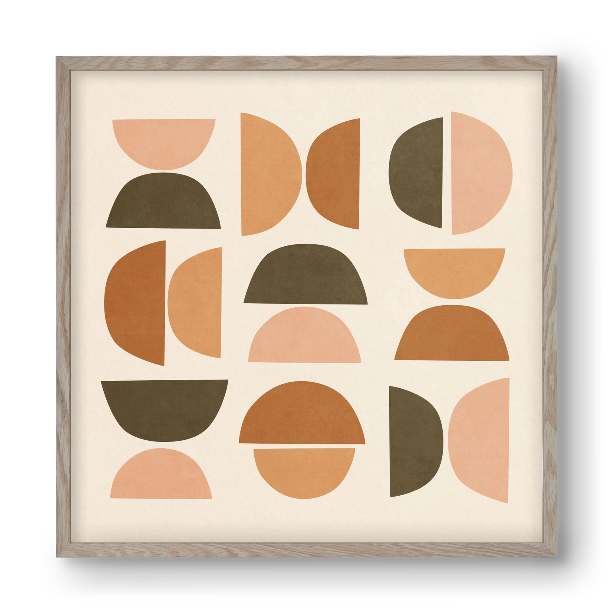 MINIMAL GEOMETIC ART 01, 40x40 cm (40x40 cm), Tölgy keret