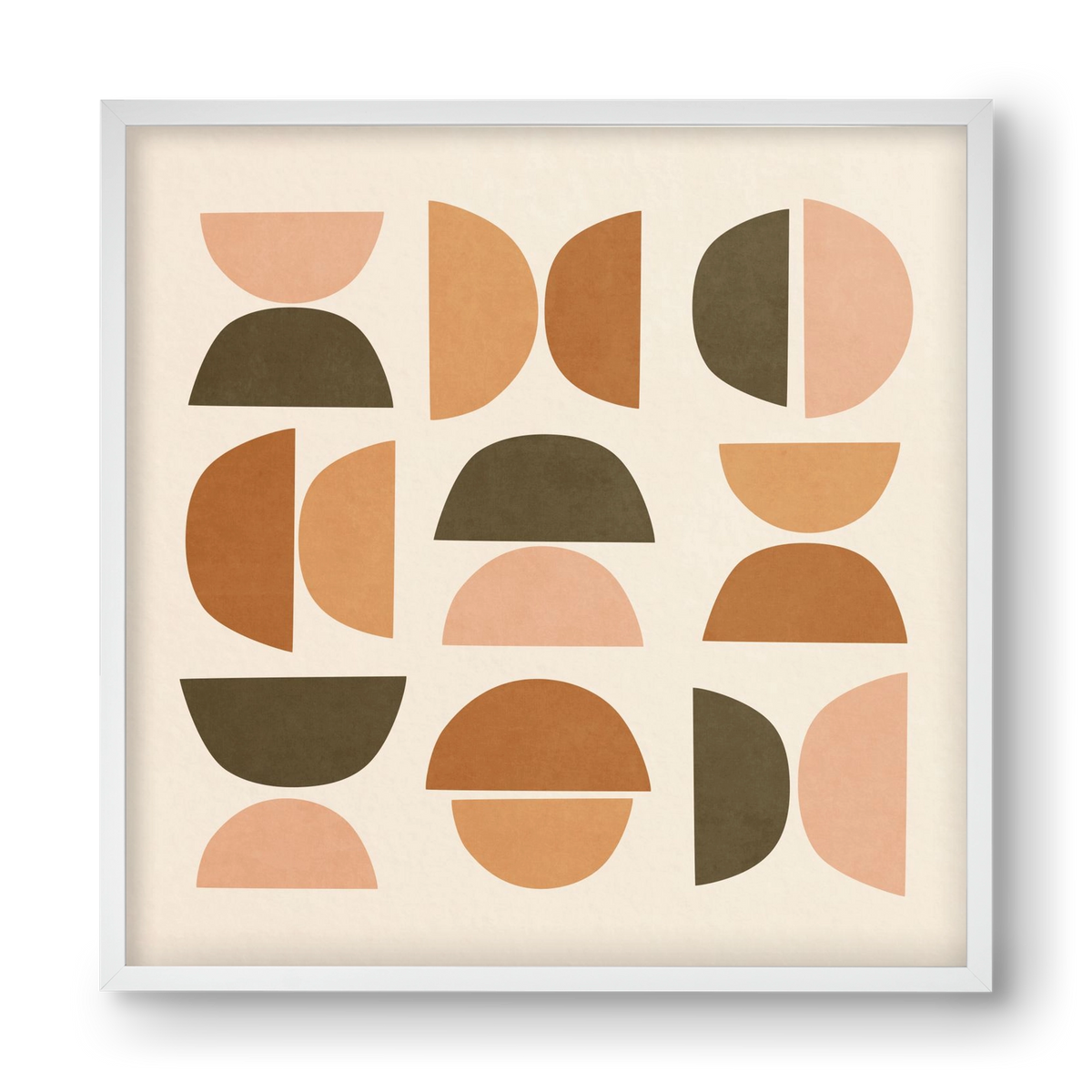 MINIMAL GEOMETIC ART 01, 40x40 cm (40x40 cm), Fehér keret