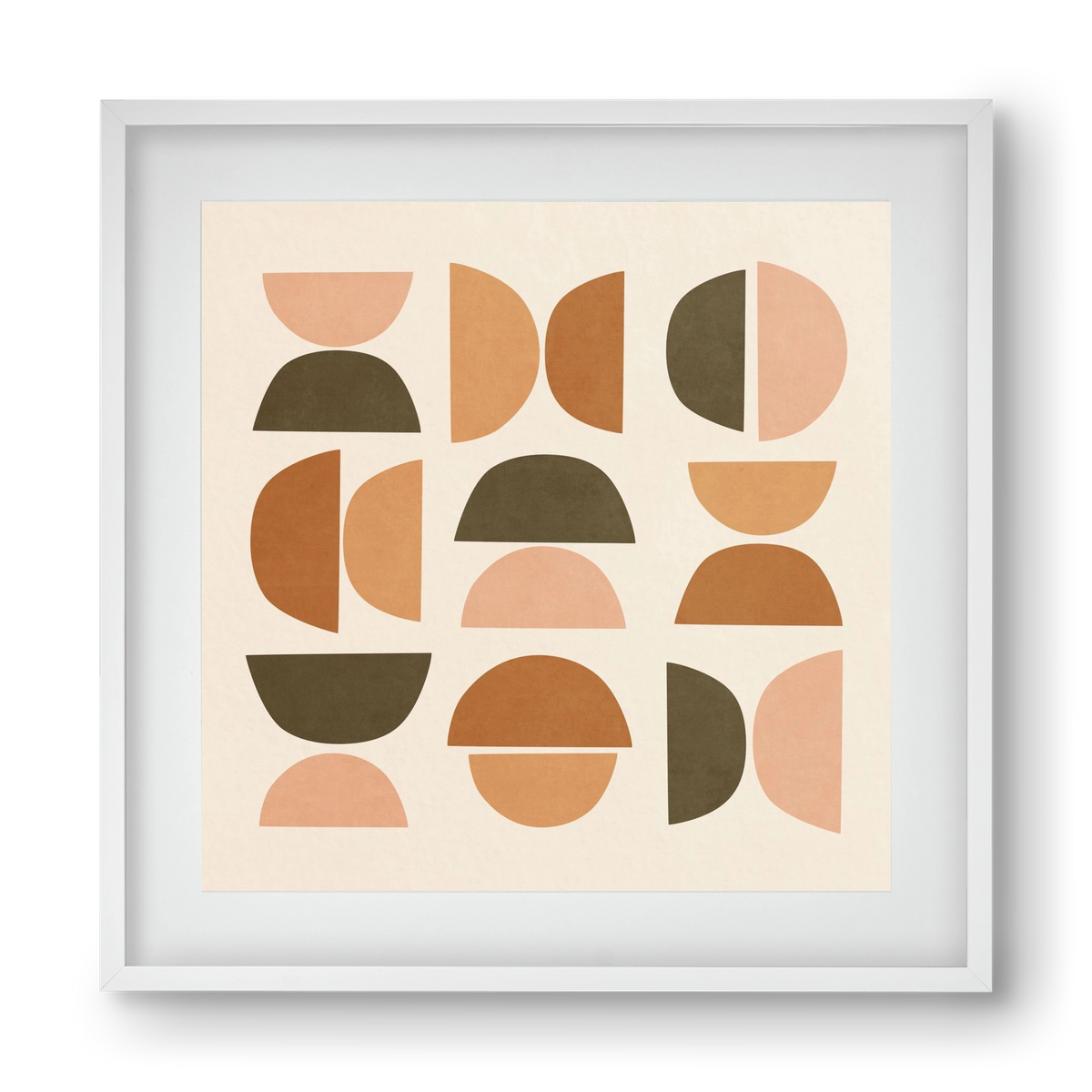 MINIMAL GEOMETIC ART 01, 40x40 cm (30x30 cm), Fehér keret, paszpartuval