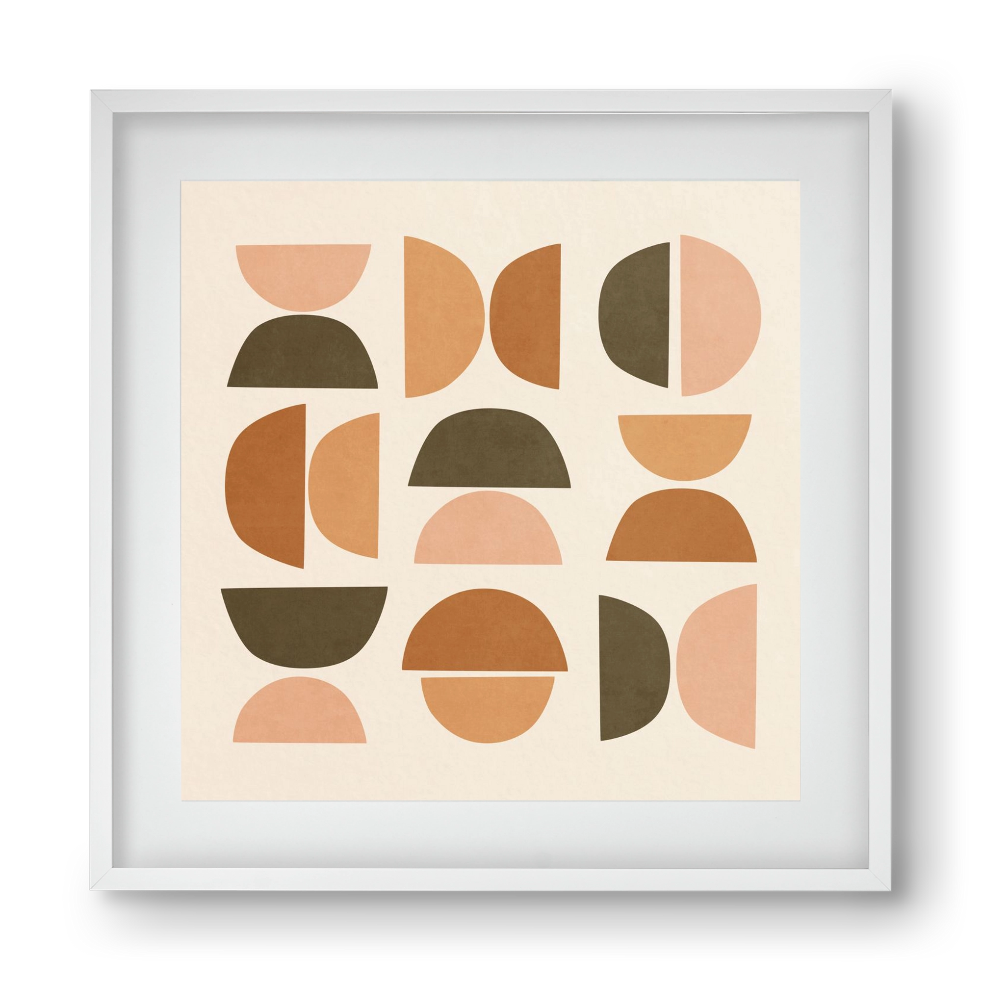 MINIMAL GEOMETIC ART 01, 40x40 cm (30x30 cm), Fehér keret, paszpartuval