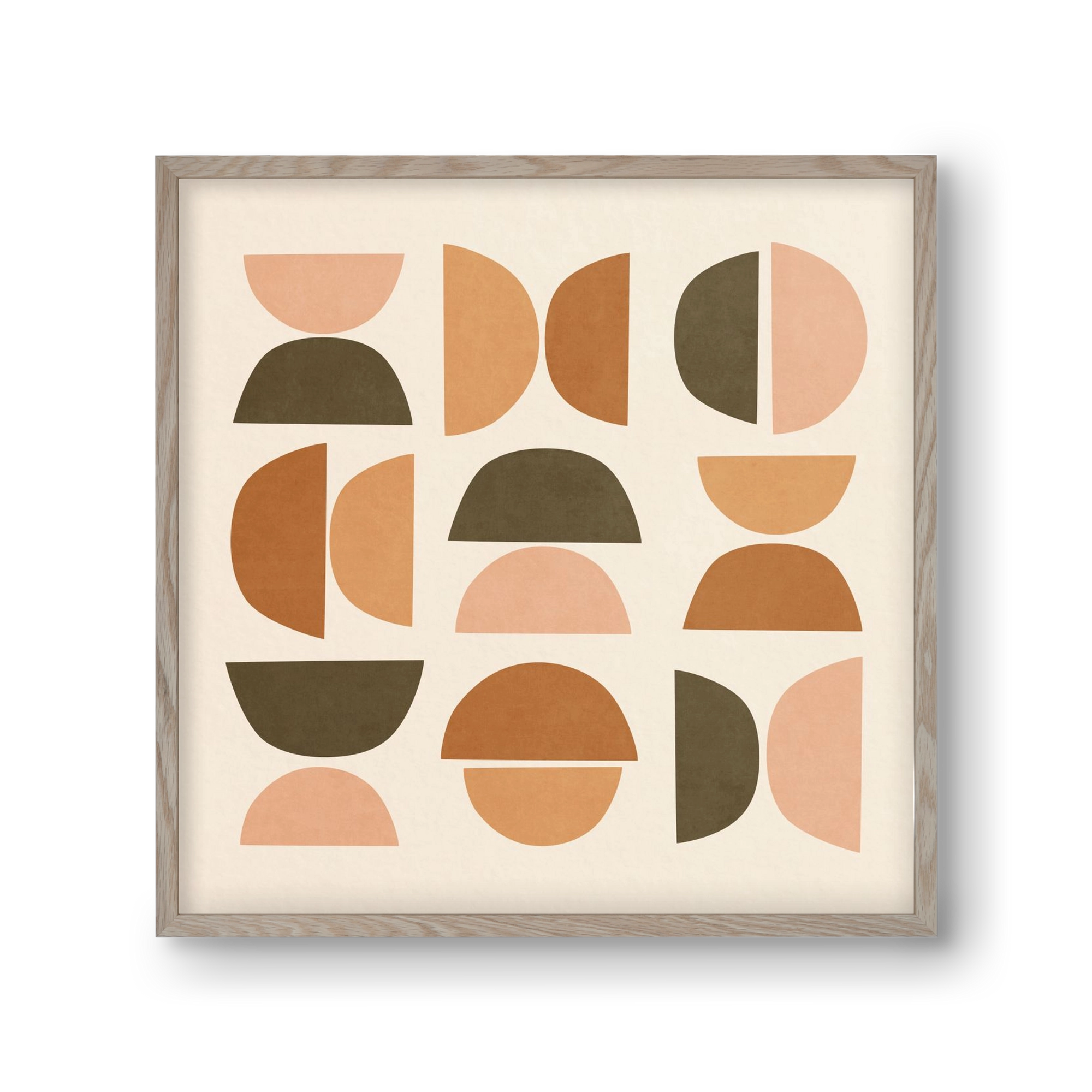 MINIMAL GEOMETIC ART 01, 30x30 cm (30x30 cm), Tölgy keret