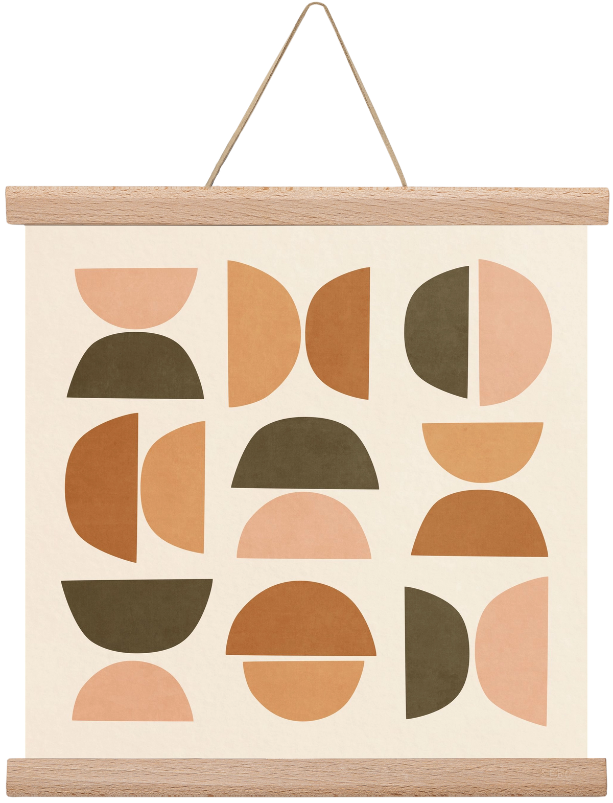 MINIMAL GEOMETIC ART 01, 30x30 cm (30x30 cm), Tölgy akasztó