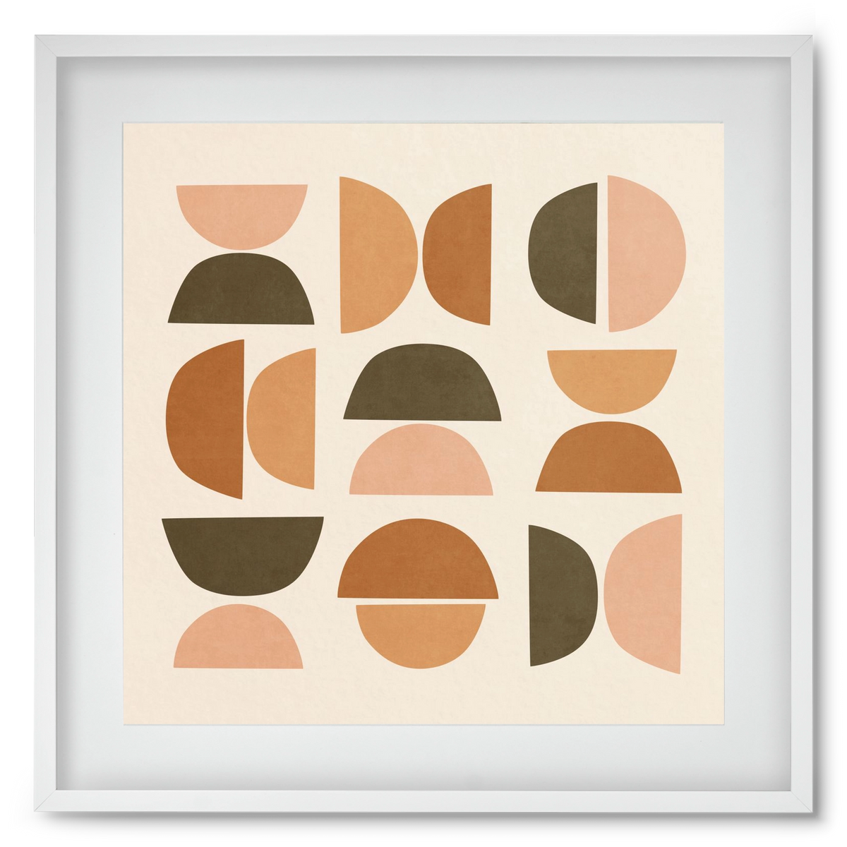 MINIMAL GEOMETIC ART 01, 50x50 cm (40x40 cm), Fehér keret, paszpartuval