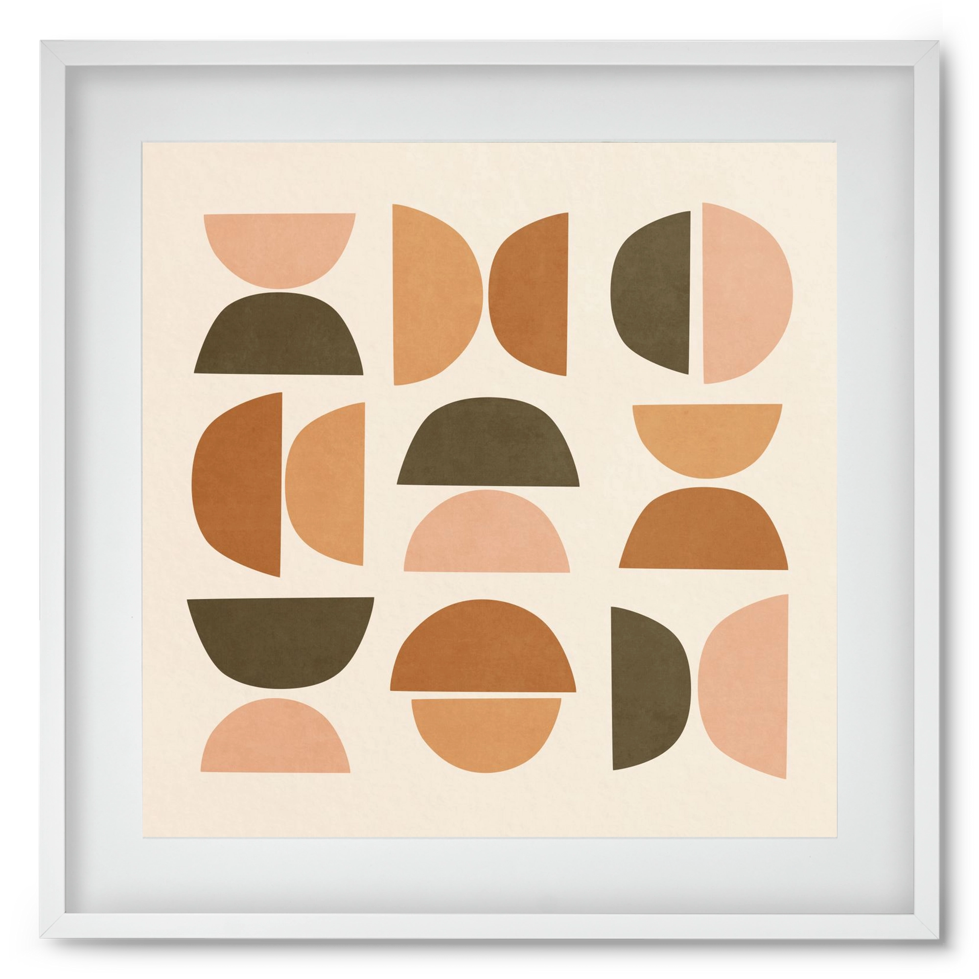 MINIMAL GEOMETIC ART 01, 50x50 cm (40x40 cm), Fehér keret, paszpartuval