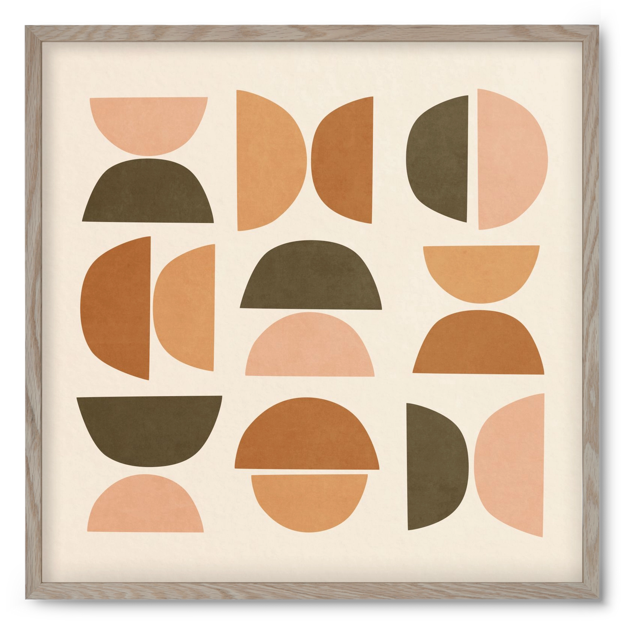 MINIMAL GEOMETIC ART 01, 50x50 cm (50x50 cm), Tölgy keret