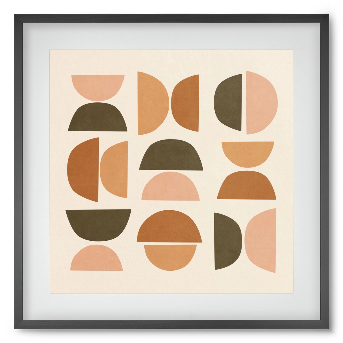 MINIMAL GEOMETIC ART 01, 50x50 cm (40x40 cm), Fekete keret, paszpartuval