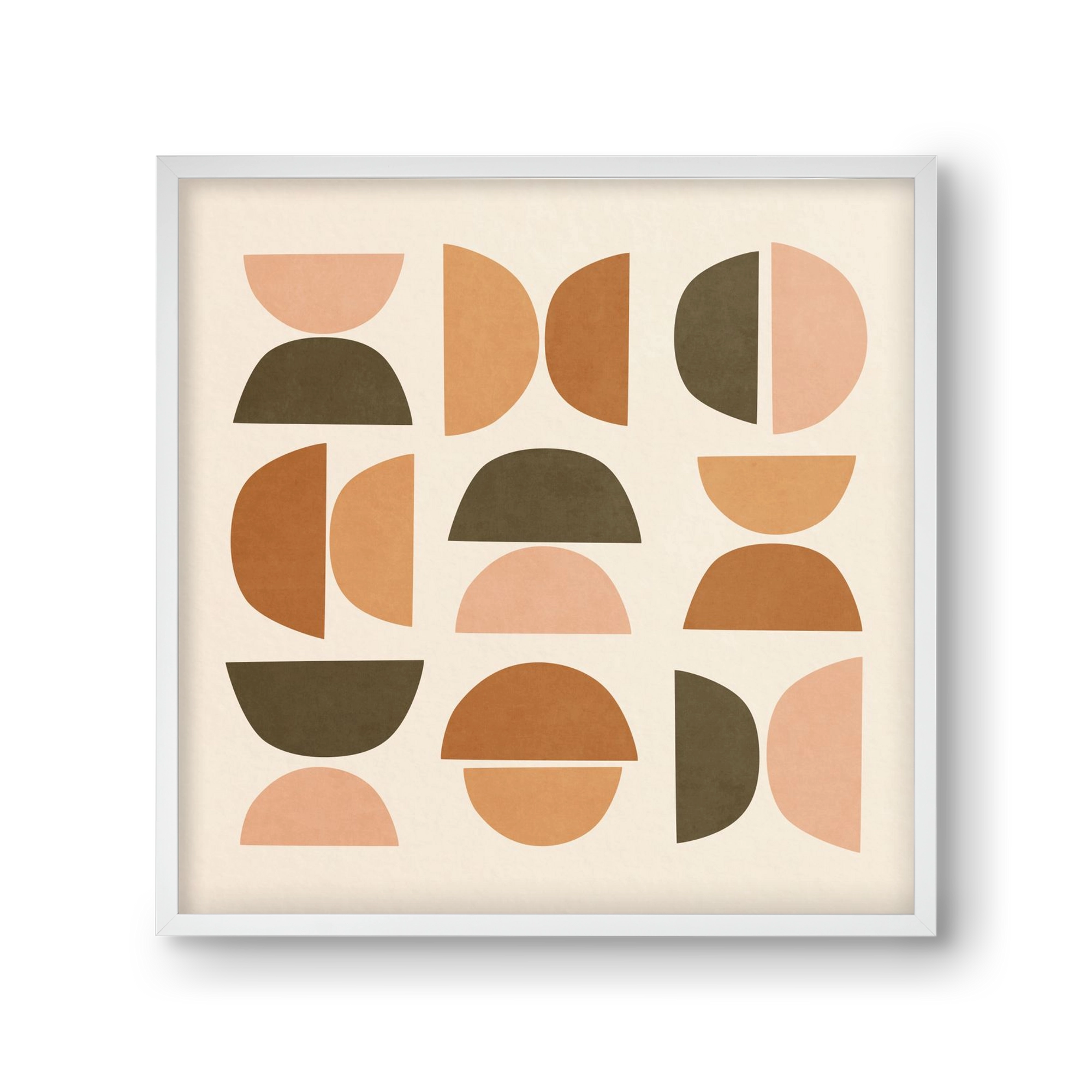 MINIMAL GEOMETIC ART 01, 30x30 cm (30x30 cm), Fehér keret