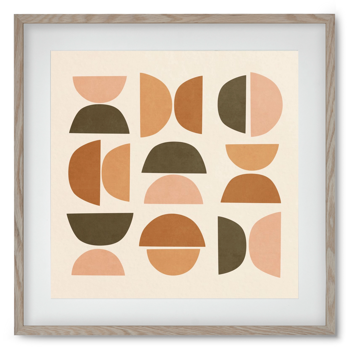 MINIMAL GEOMETIC ART 01, 50x50 cm (40x40 cm), Tölgy keret, paszpartuval