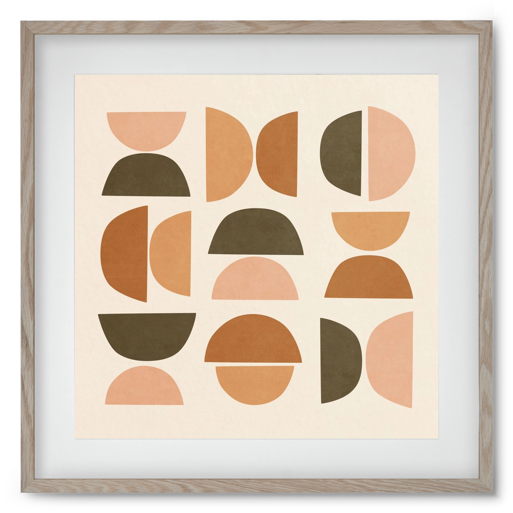 MINIMAL GEOMETIC ART 01, 50x50 cm (40x40 cm), Tölgy keret, paszpartuval