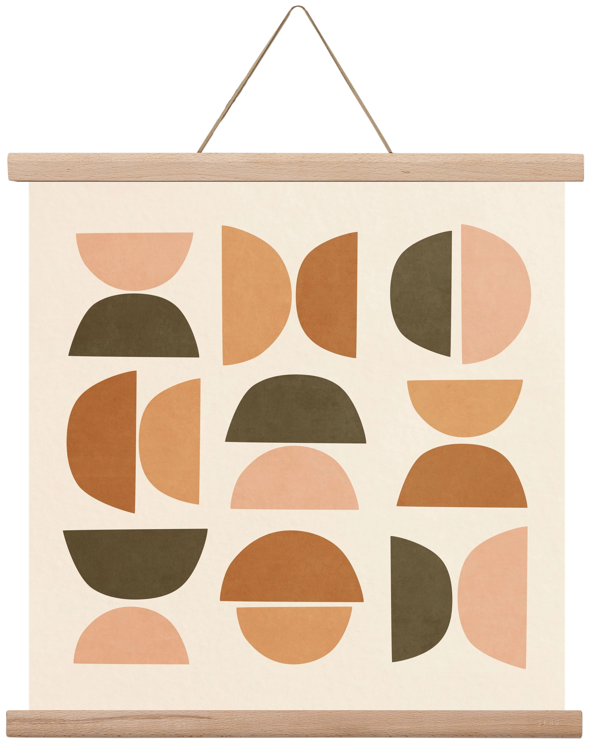 MINIMAL GEOMETIC ART 01, 40x40 cm (40x40 cm), Tölgy akasztó