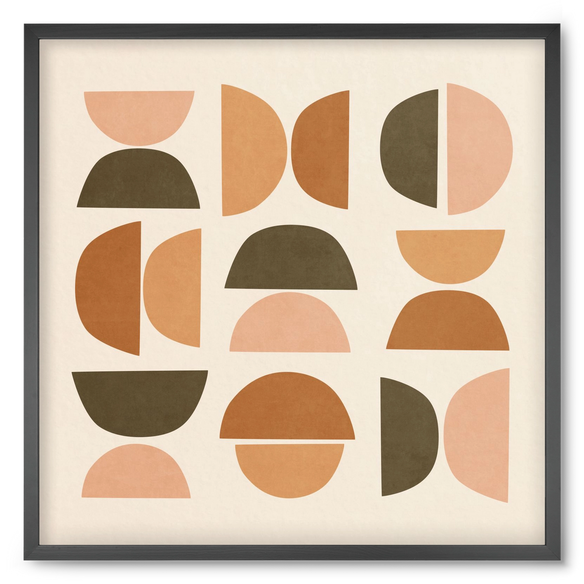 MINIMAL GEOMETIC ART 01, 50x50 cm (50x50 cm), Fekete keret