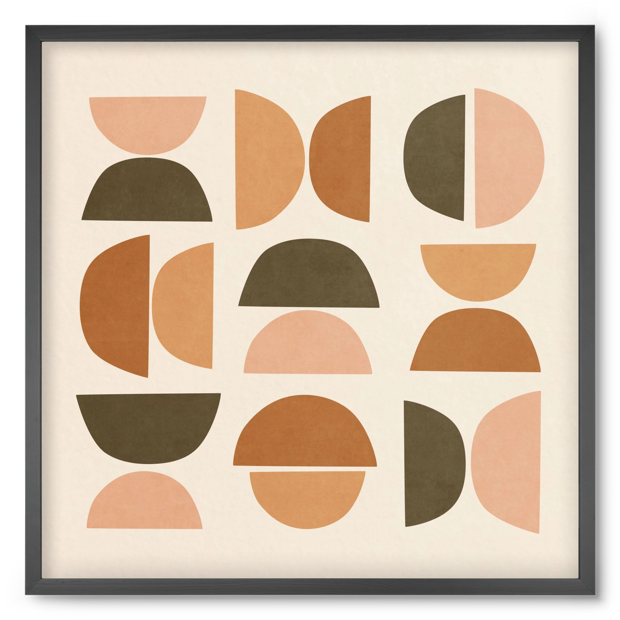 MINIMAL GEOMETIC ART 01, 50x50 cm (50x50 cm), Fekete keret
