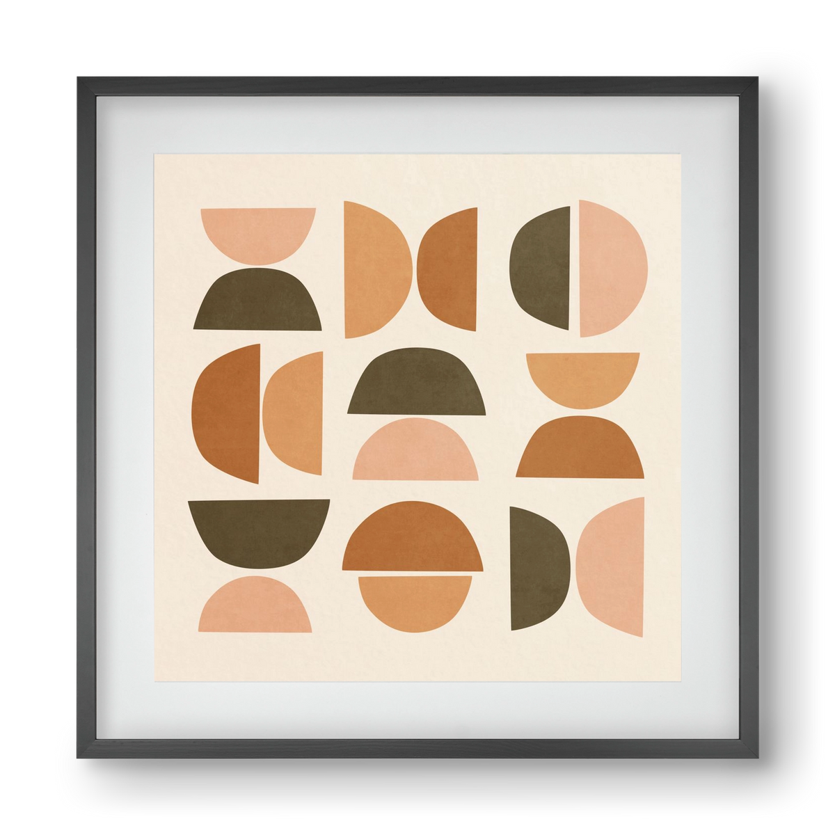 MINIMAL GEOMETIC ART 01, 40x40 cm (30x30 cm), Fekete keret, paszpartuval